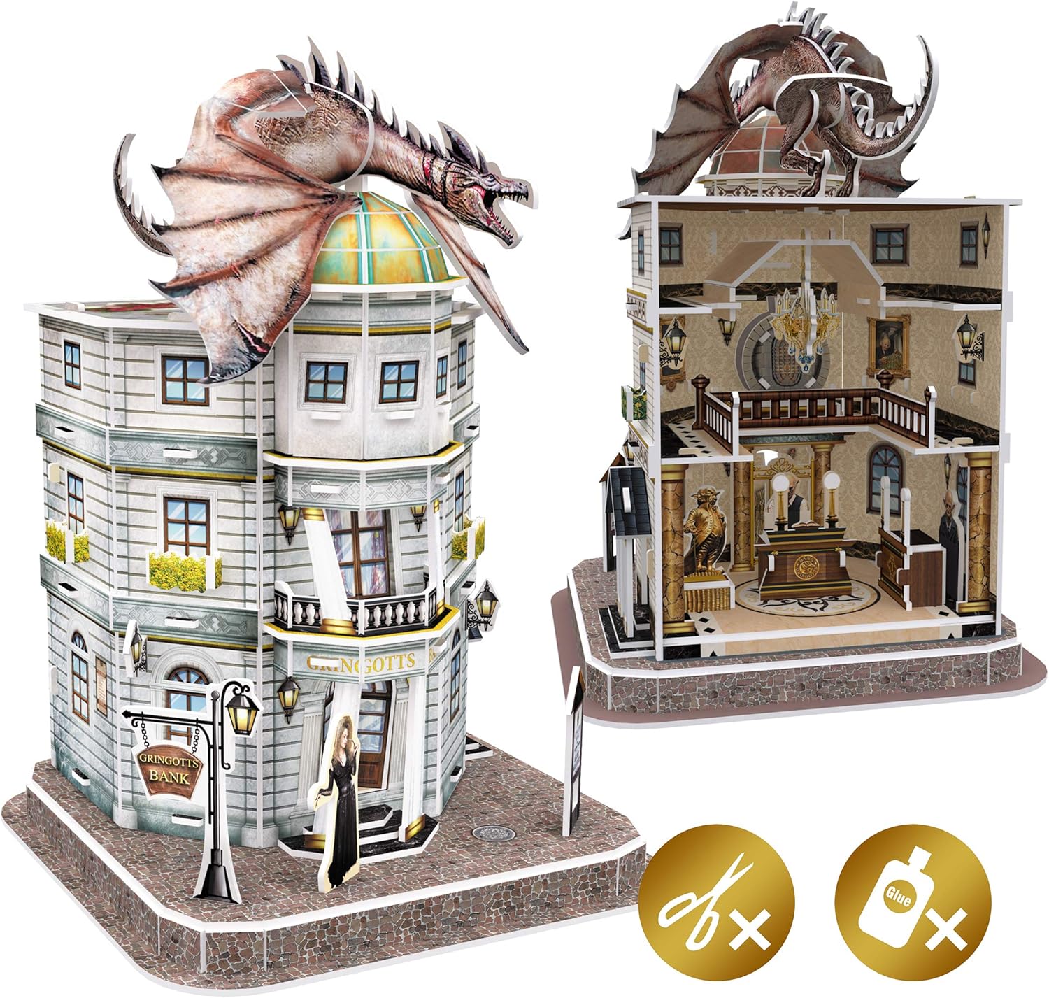 University Games Harry Potter 3D Puzzle - Gringotts Bank with Ukrainian Ironbelly Dragon 3