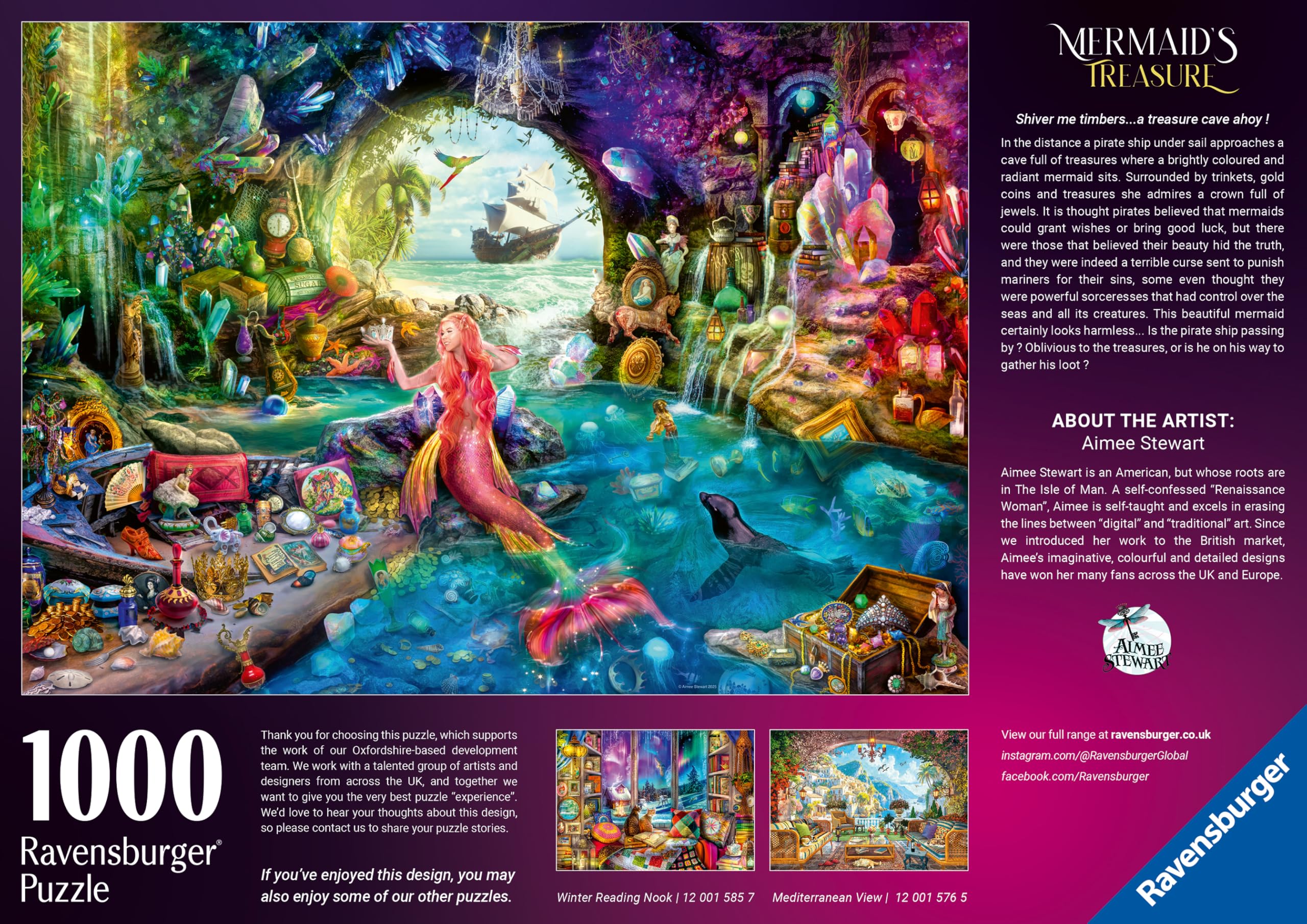 Ravensburger Mermaids Treasure Jigsaw Puzzle - 1000 Pieces | 70 x 50cm Finished Size 3