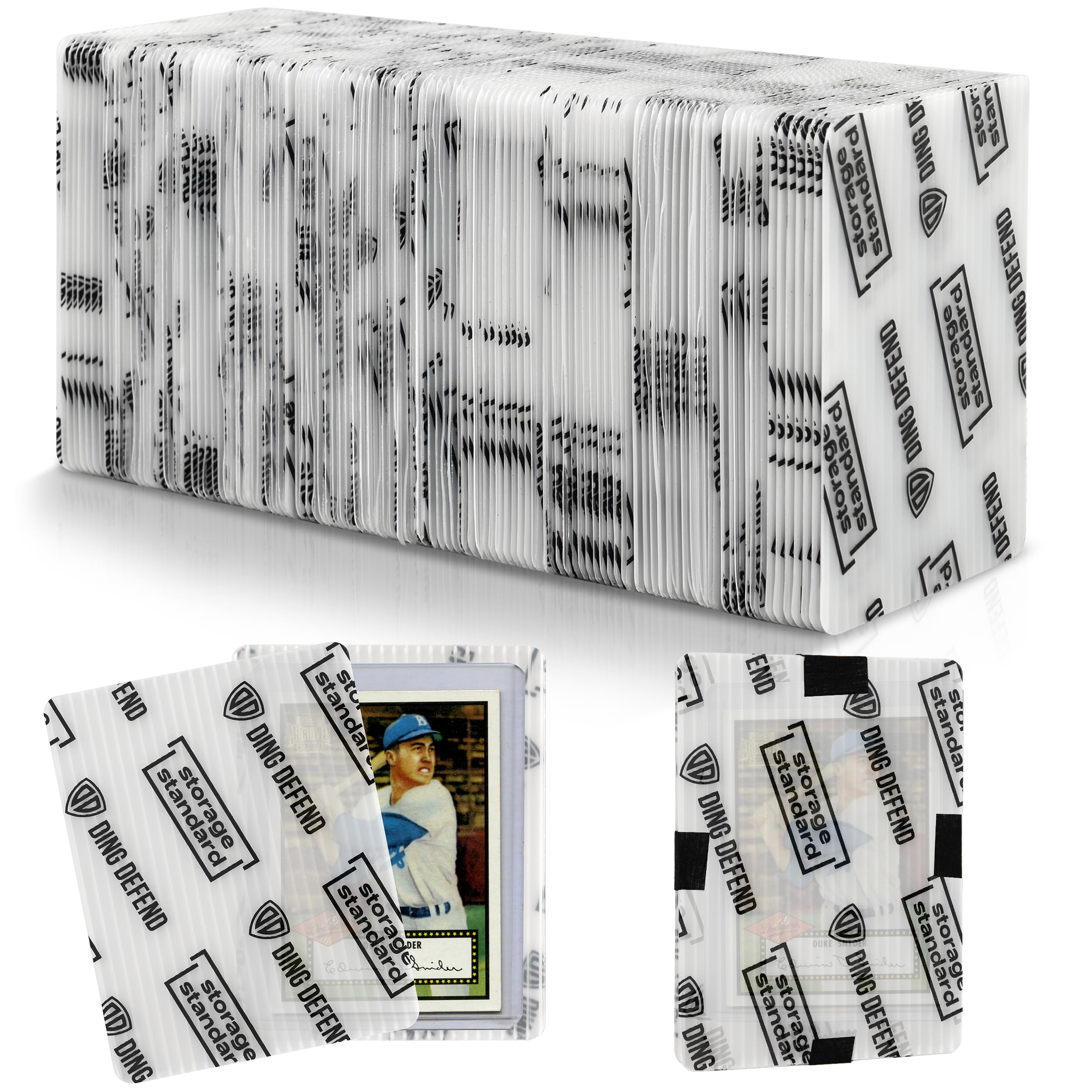 Storage Standard Trading Card Shipping Protectors - 110 Pack, 3.5'' x 4.5'' Padded Plastic Sleeves