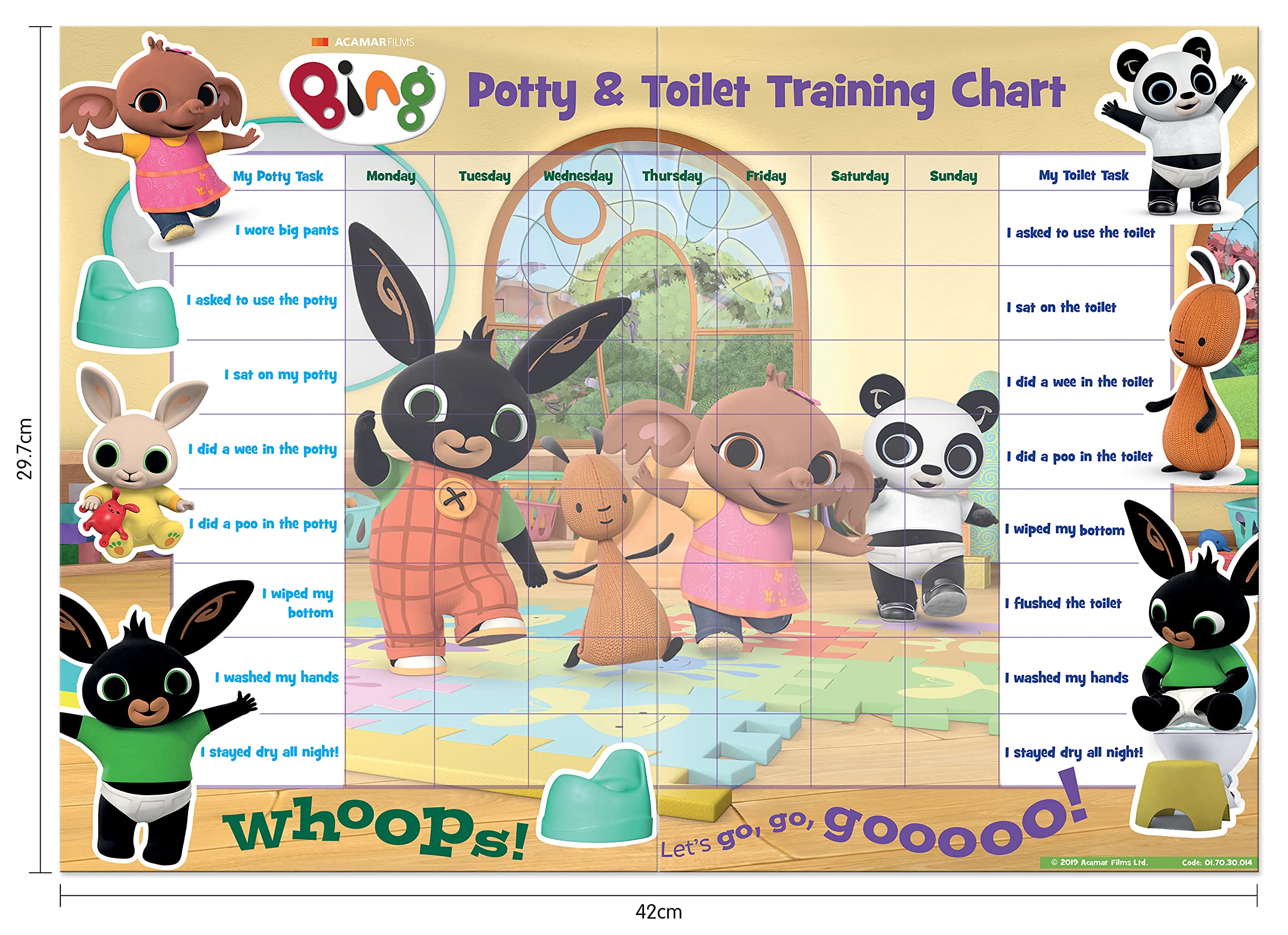 Bing Potty & Training Reward Chart with 56 Reusable Stickers - Ages 3-6 11