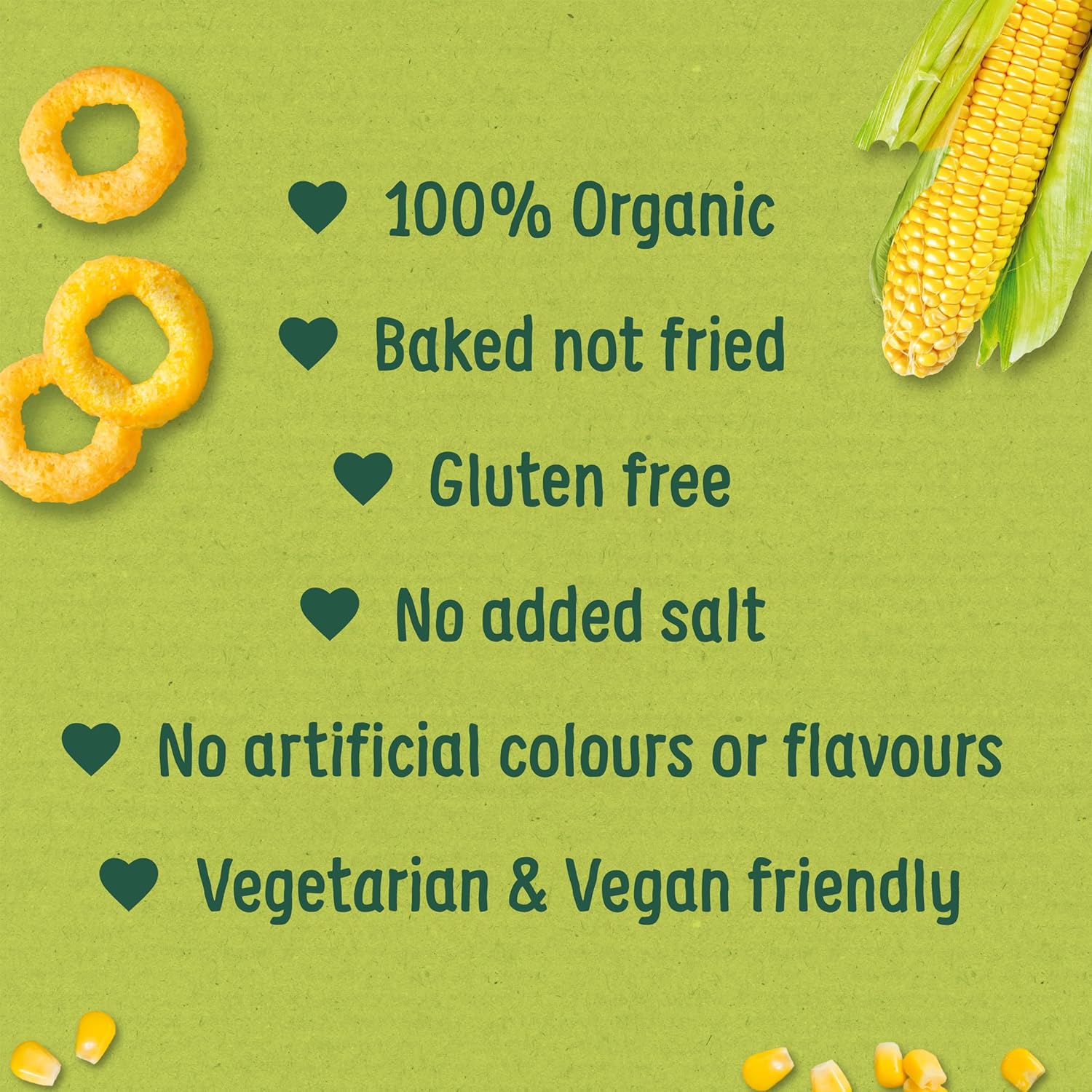 Organix Melty Sweetcorn Rings Organic Baby Finger Food Snack 20g (Pack of 8) 3