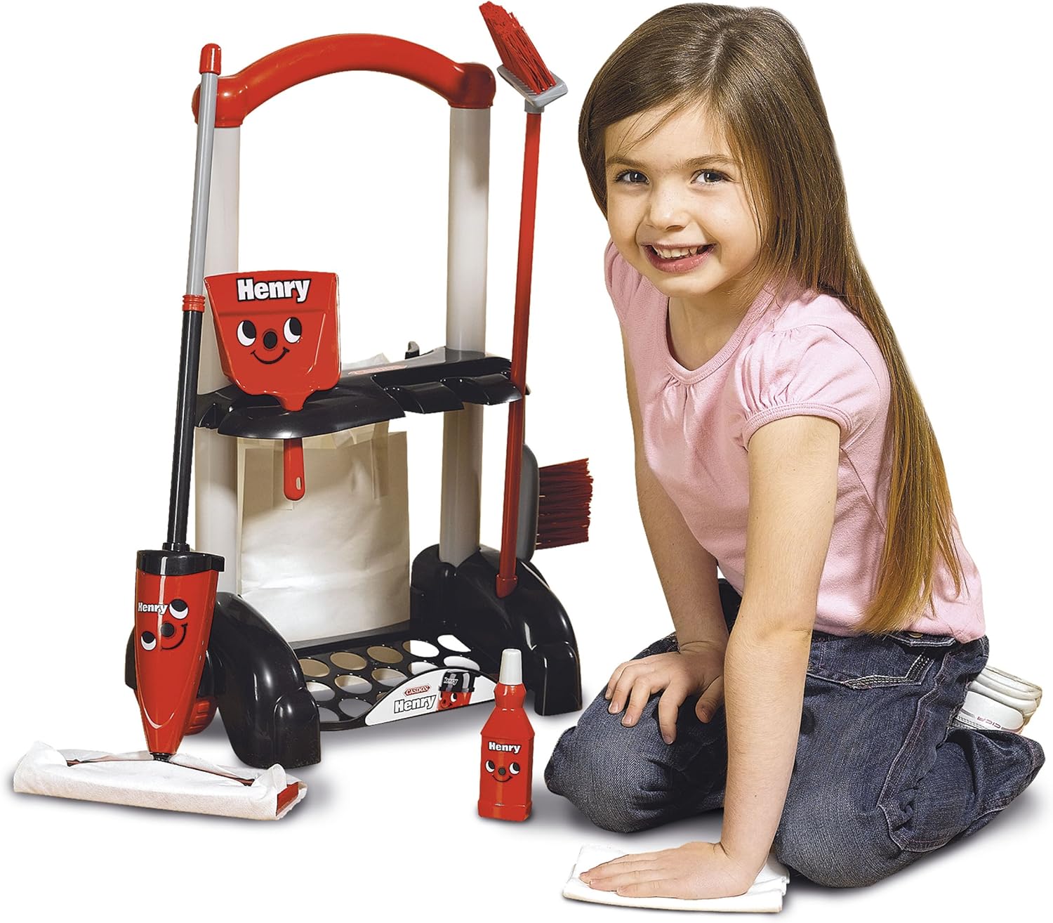 Casdon Henry Cleaning Trolley - Pretend Play Cleaning Set for Kids 3+ 8