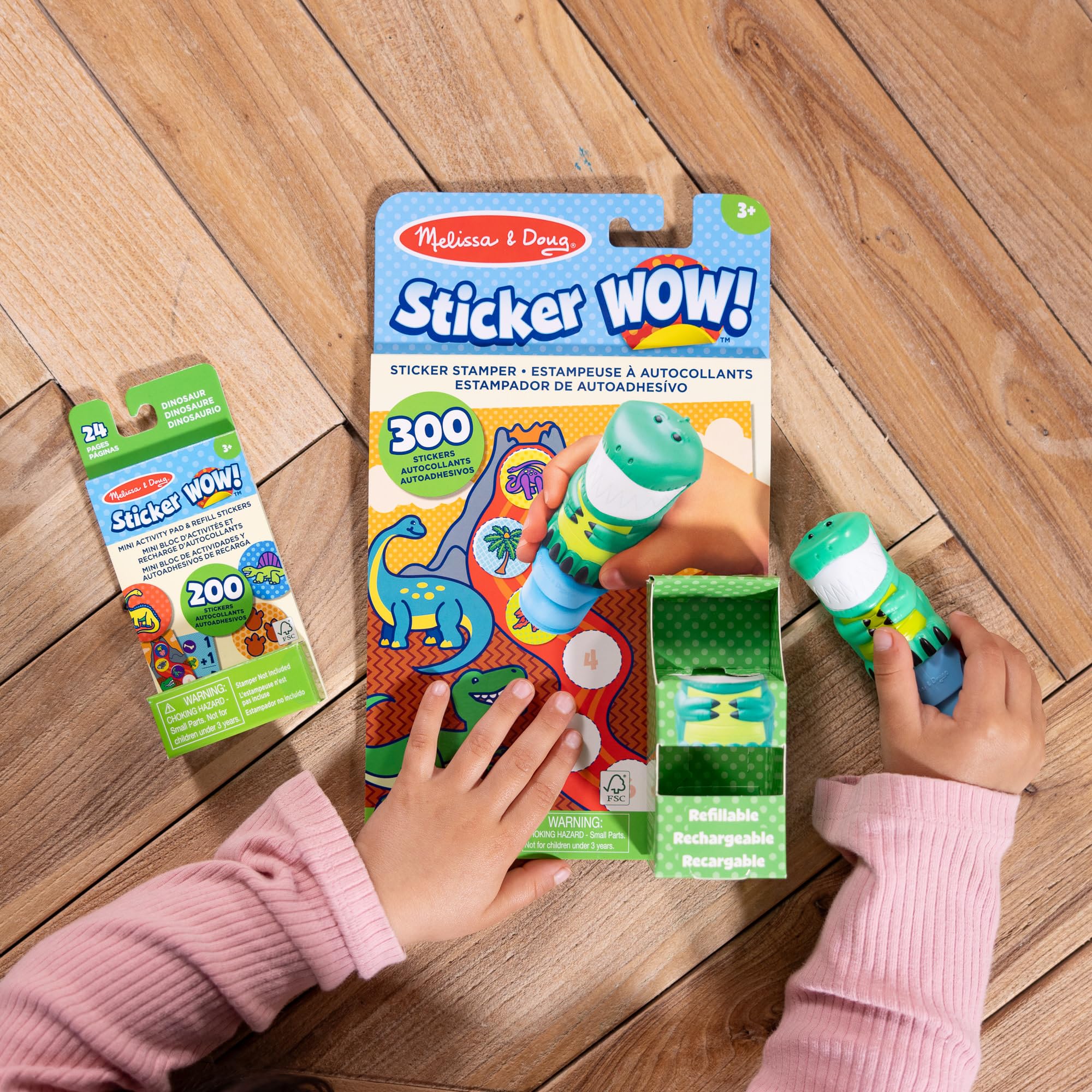 Melissa & Doug Sticker Wow Stamper & Activity Pad - Dinosaur Theme | Ages 3+