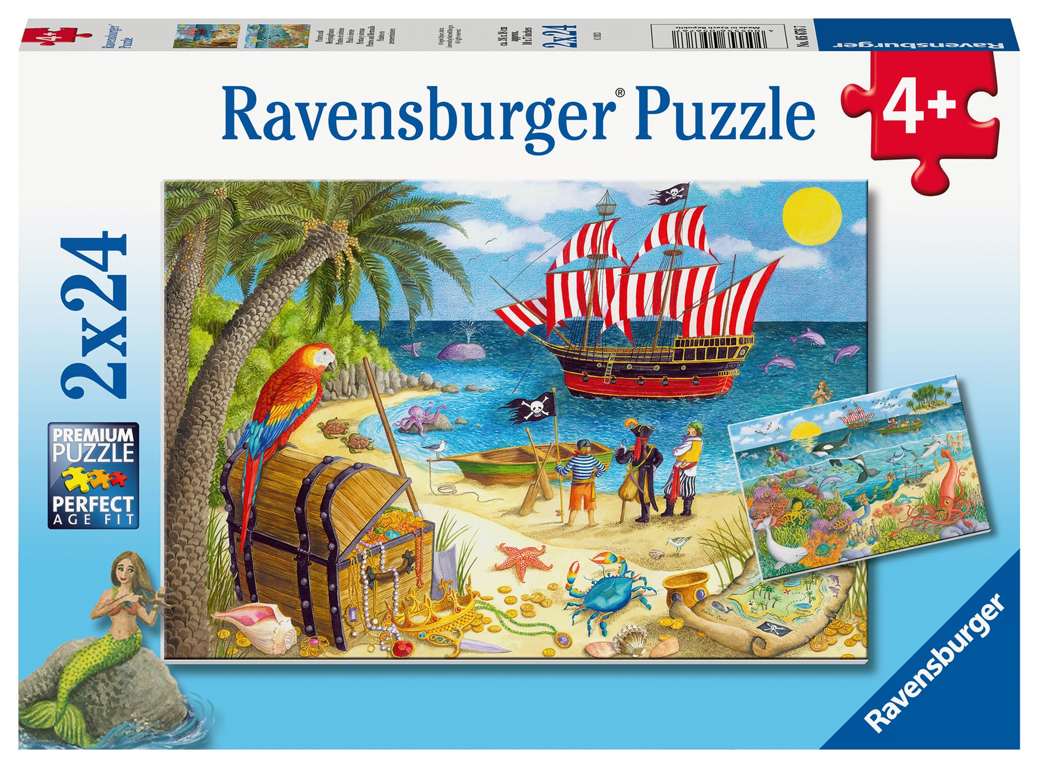 Ravensburger Pirates & Mermaids 48-Piece Jigsaw Puzzle for Kids - Educational Puzzle Game for Children 4 Years and Up