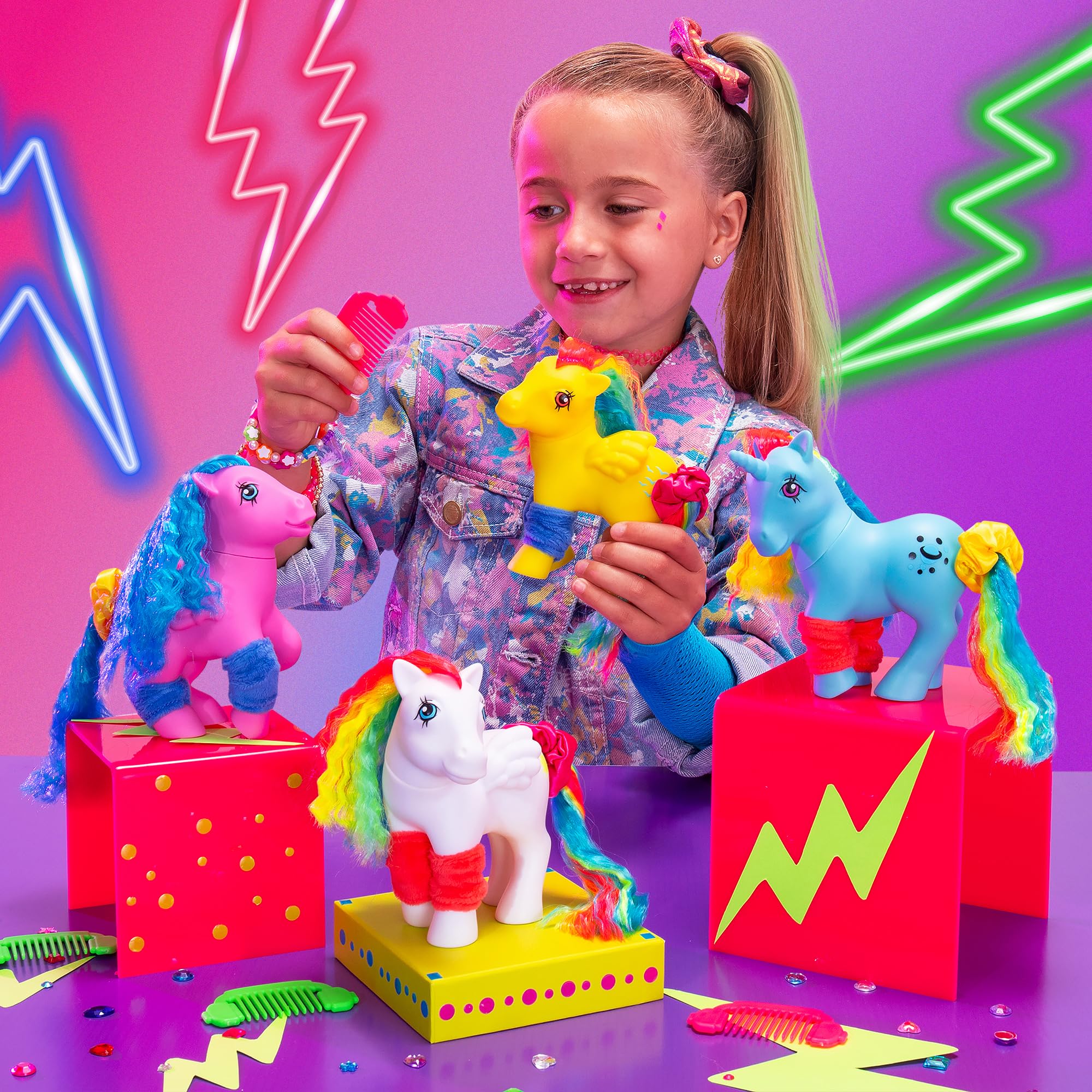 Basic Fun My Little Pony Totally Rad Collection - Skydancer Retro 80s Neon Pony Figure 7