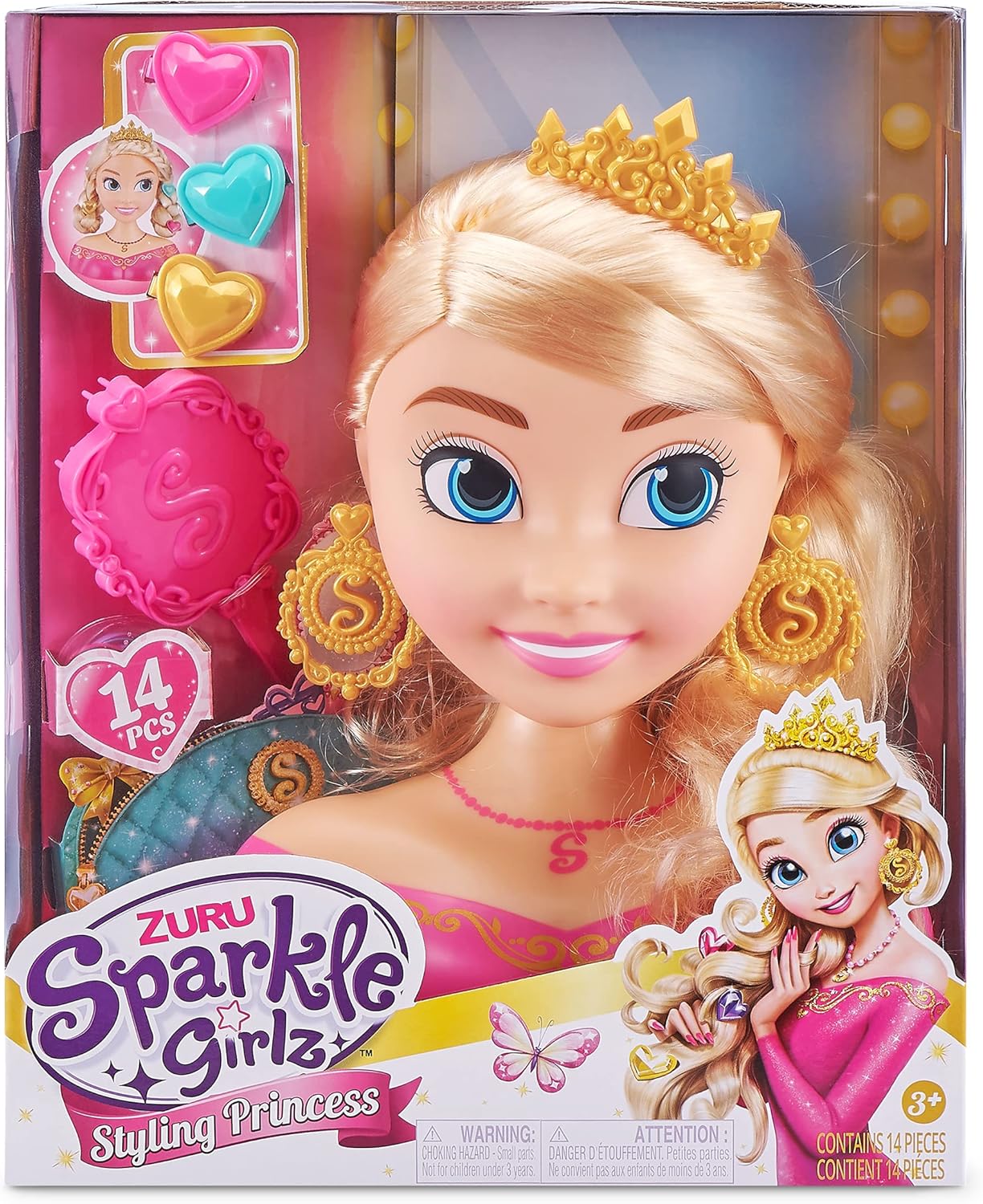 ZURU Sparkle Girlz Princess Hair Styling Head with Accessories
