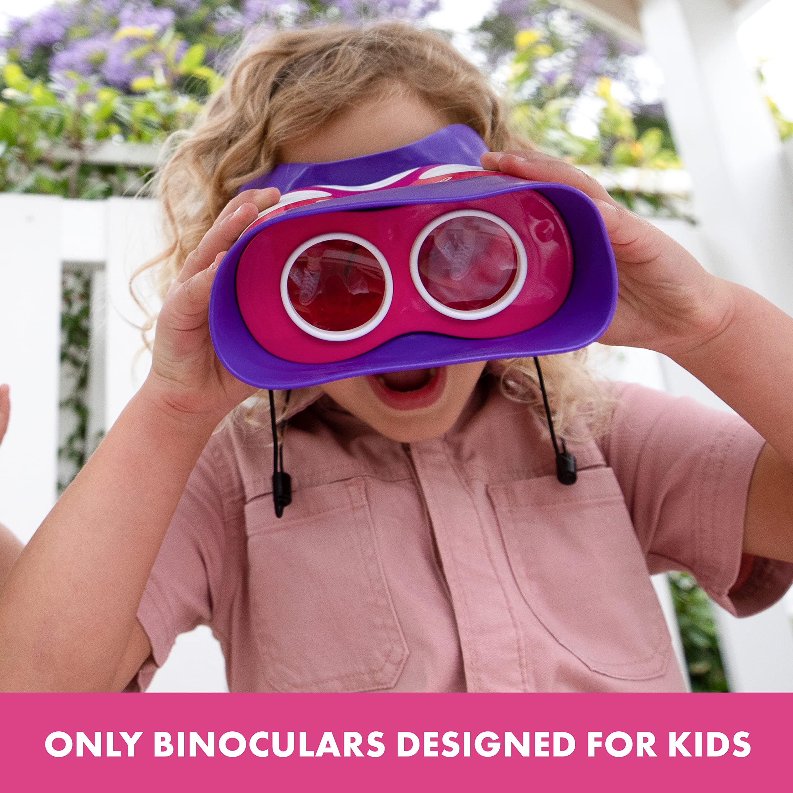 Learning Resources GeoSafari Jr. Kidnoculars Pink - 2x Magnification Binoculars for Kids Ages 3+ 5