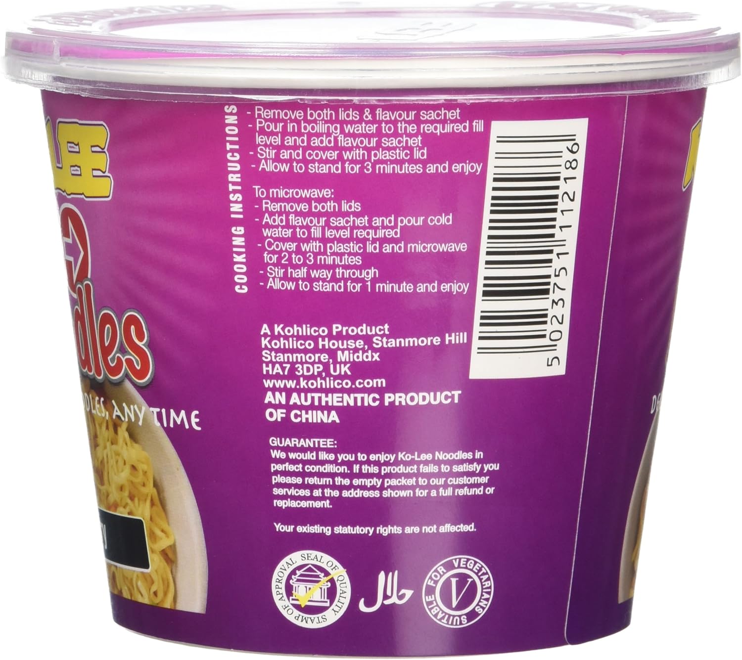 Ko-lee Go Cup Noodles Curry Flavour 65g (Pack of 12) 6