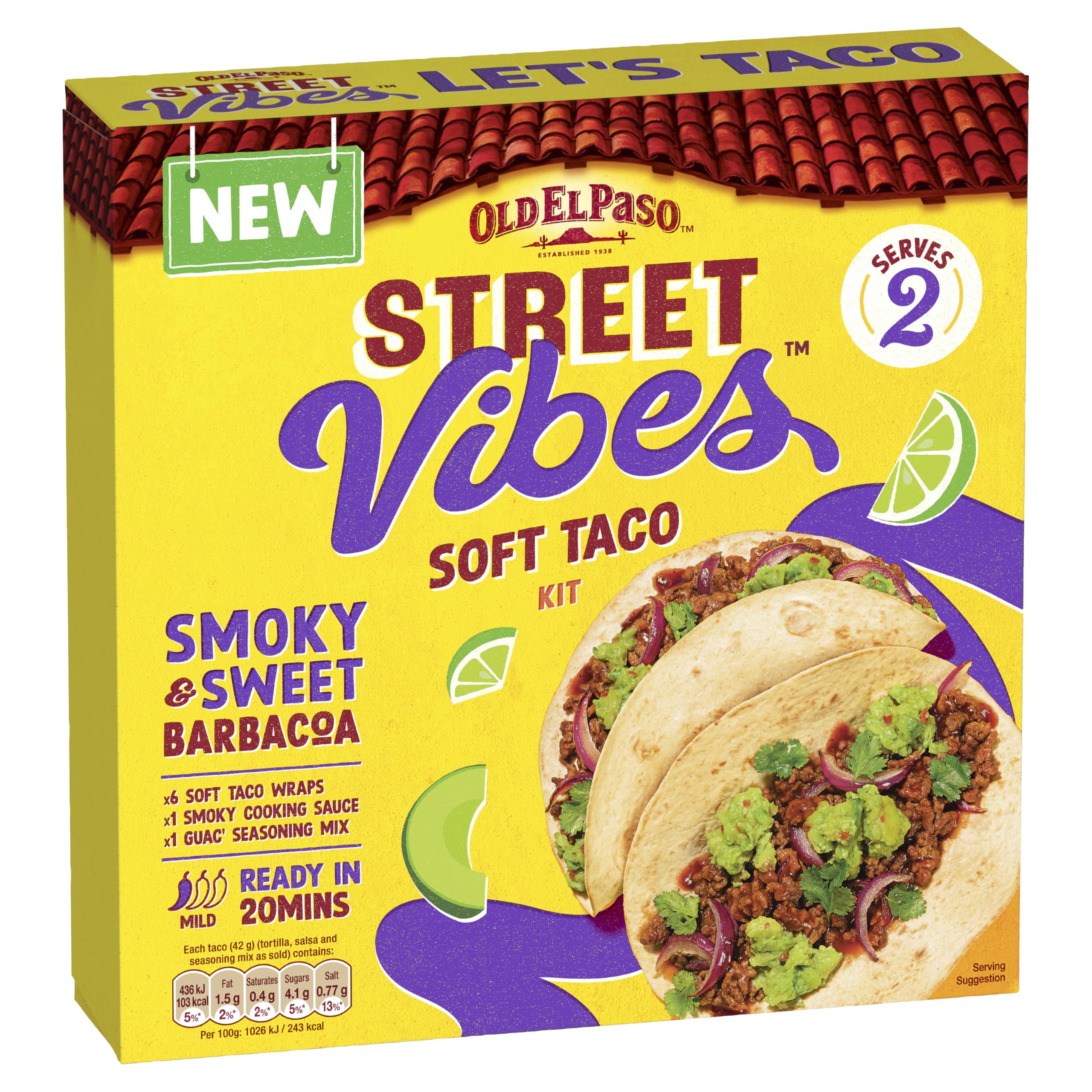 Old El Paso - Street Vibes Smoky & Sweet Barbacoa Soft Taco Kit 255g