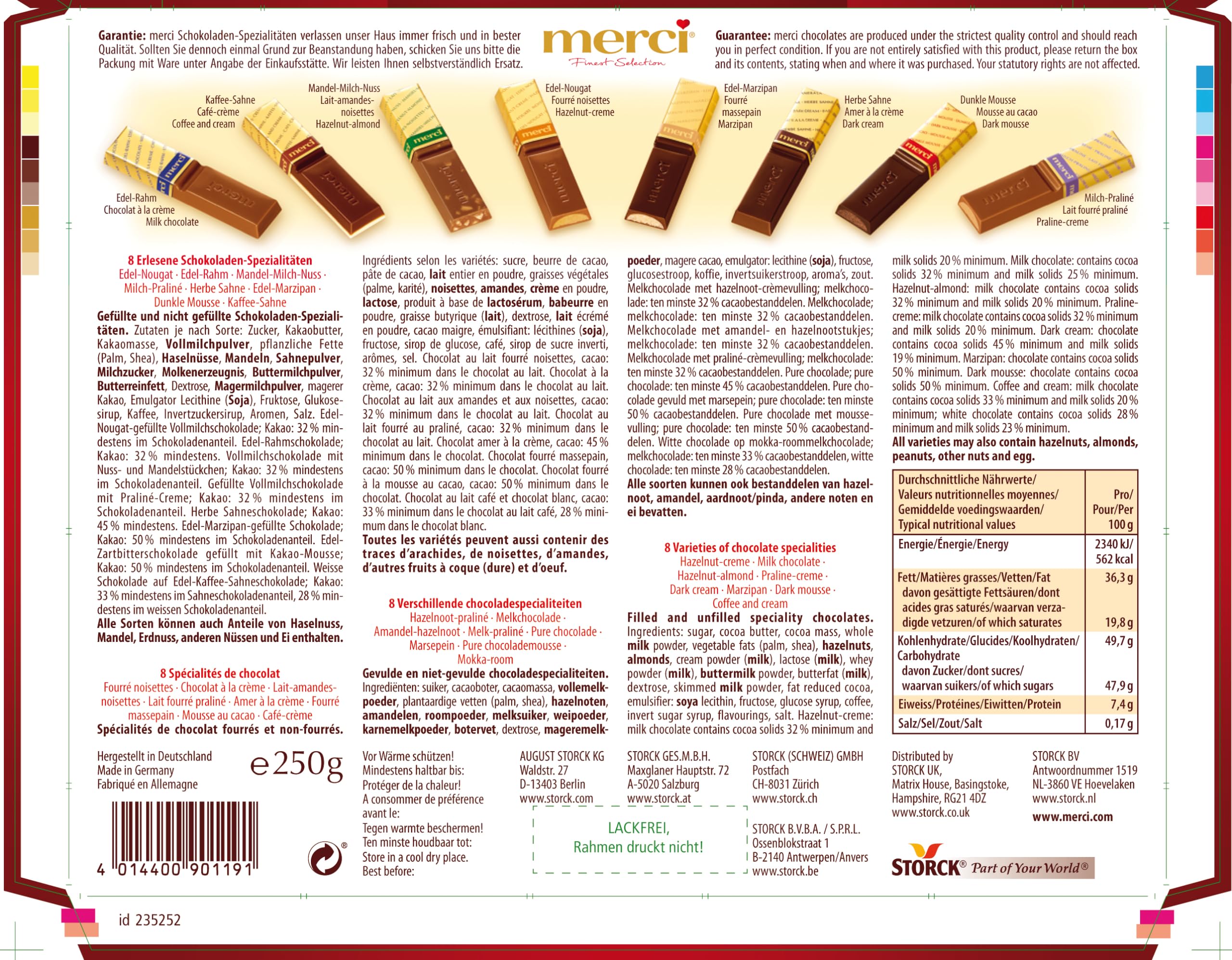 Merci Finest Milk & Dark Chocolate Box - 8 Varieties, Gluten-Free, Individually Wrapped 7