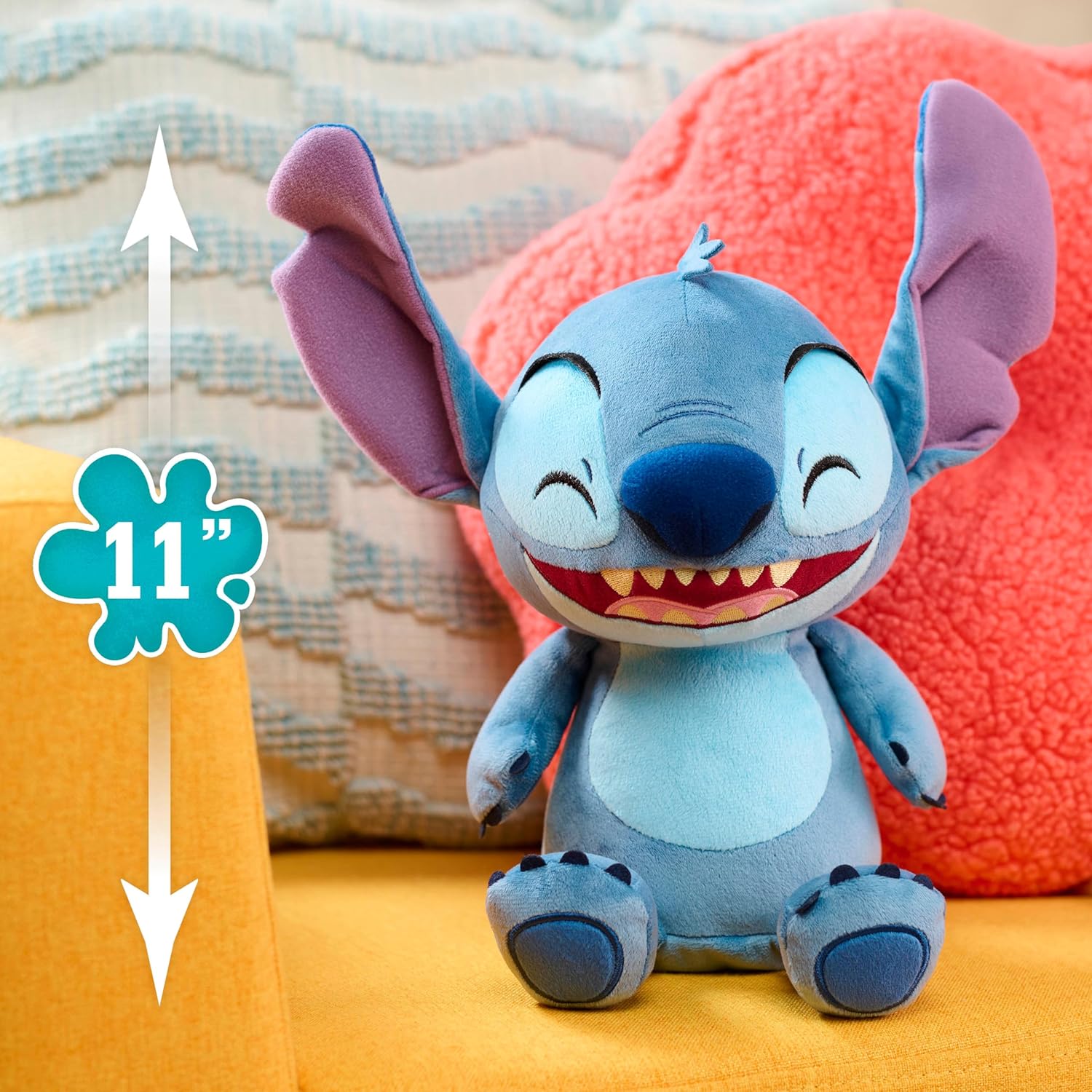 Disney Stitch Crack Me Up Interactive Plush Toy - 11 Inch Laughing & Wiggling Stitch 5