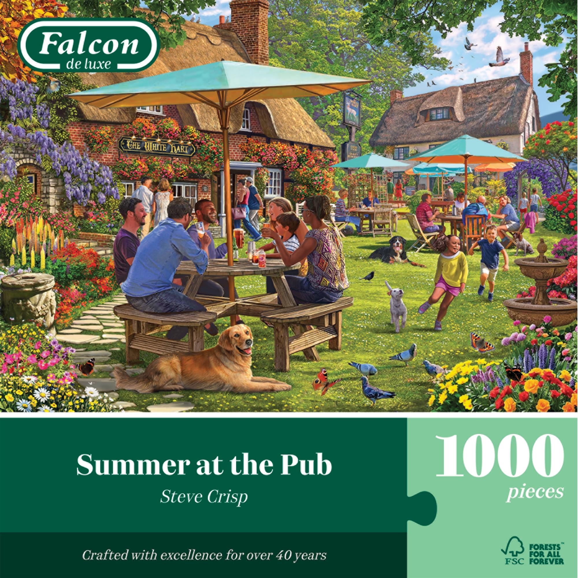 Falcon Summer at the Pub 1000 Piece Jigsaw Puzzle - Illustrated by Steve Crisp