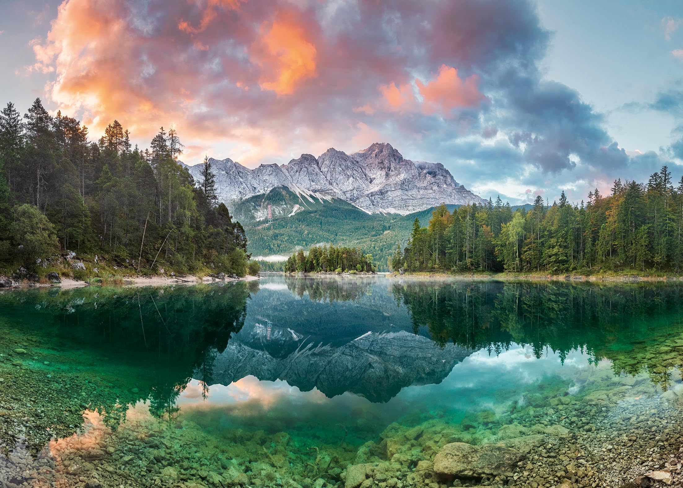 Ravensburger Zugspitze at the Eibsee Germany 1000 Piece Jigsaw Puzzle | 70x50cm
