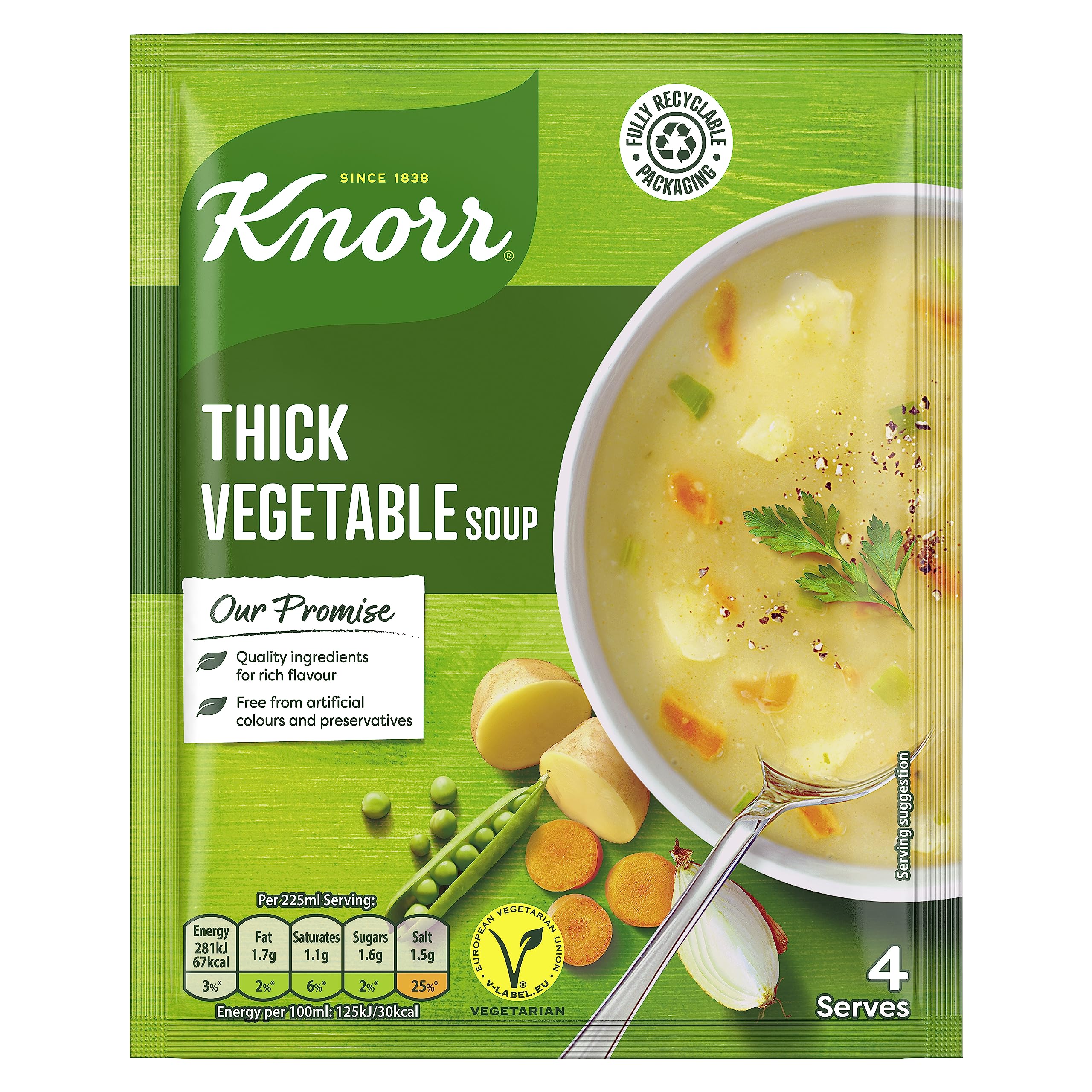 Knorr Thick Vegetable Dry Soup Mix - 9 Pack (75g Each) | Vegetarian & Quick Cook 2