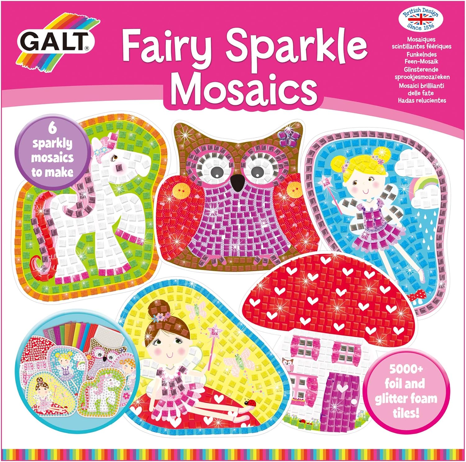 Galt Fairy Sparkle Mosaics Kids Craft Kit - Multi