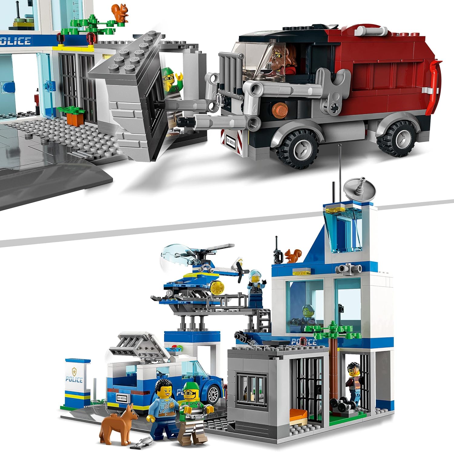 LEGO 60316 City Police Station Playset with Van, Helicopter & Garbage Truck - 668 Pieces 6