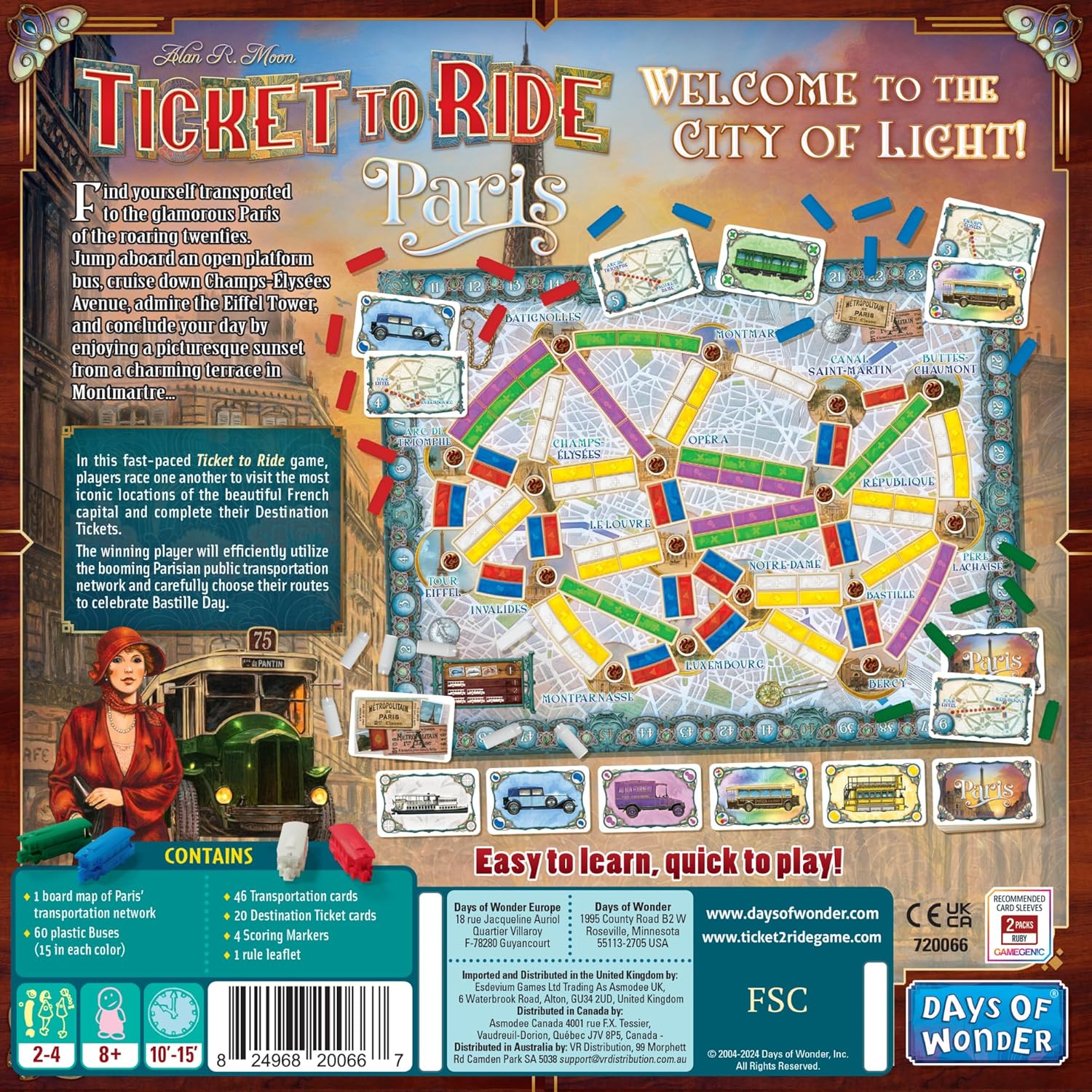 Days of Wonder Ticket to Ride Paris Board Game
