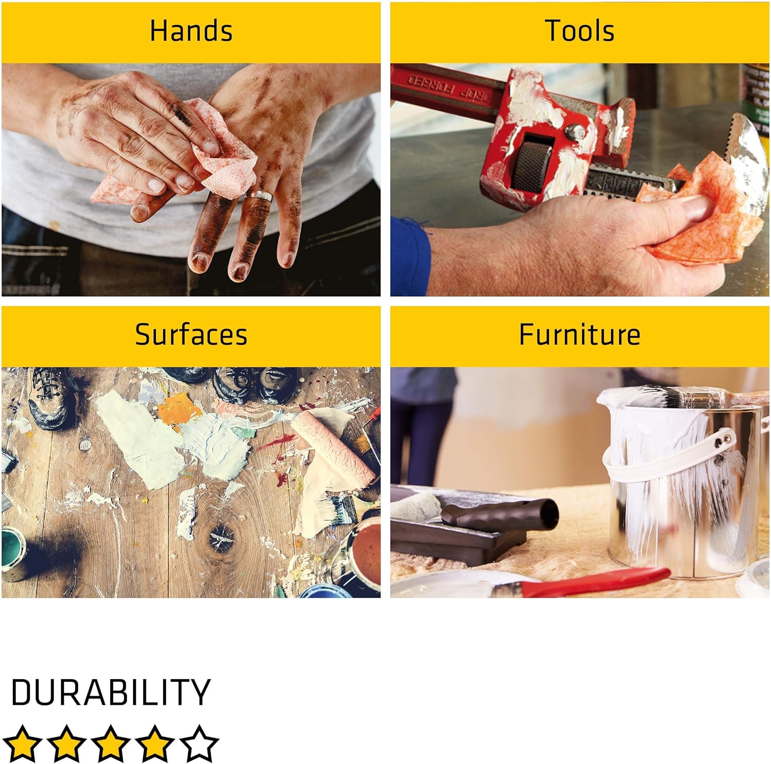 Everbuild – Wonder Wipes Mehrzweck-Reinigungstücher, 100 Tücher, Rot 5