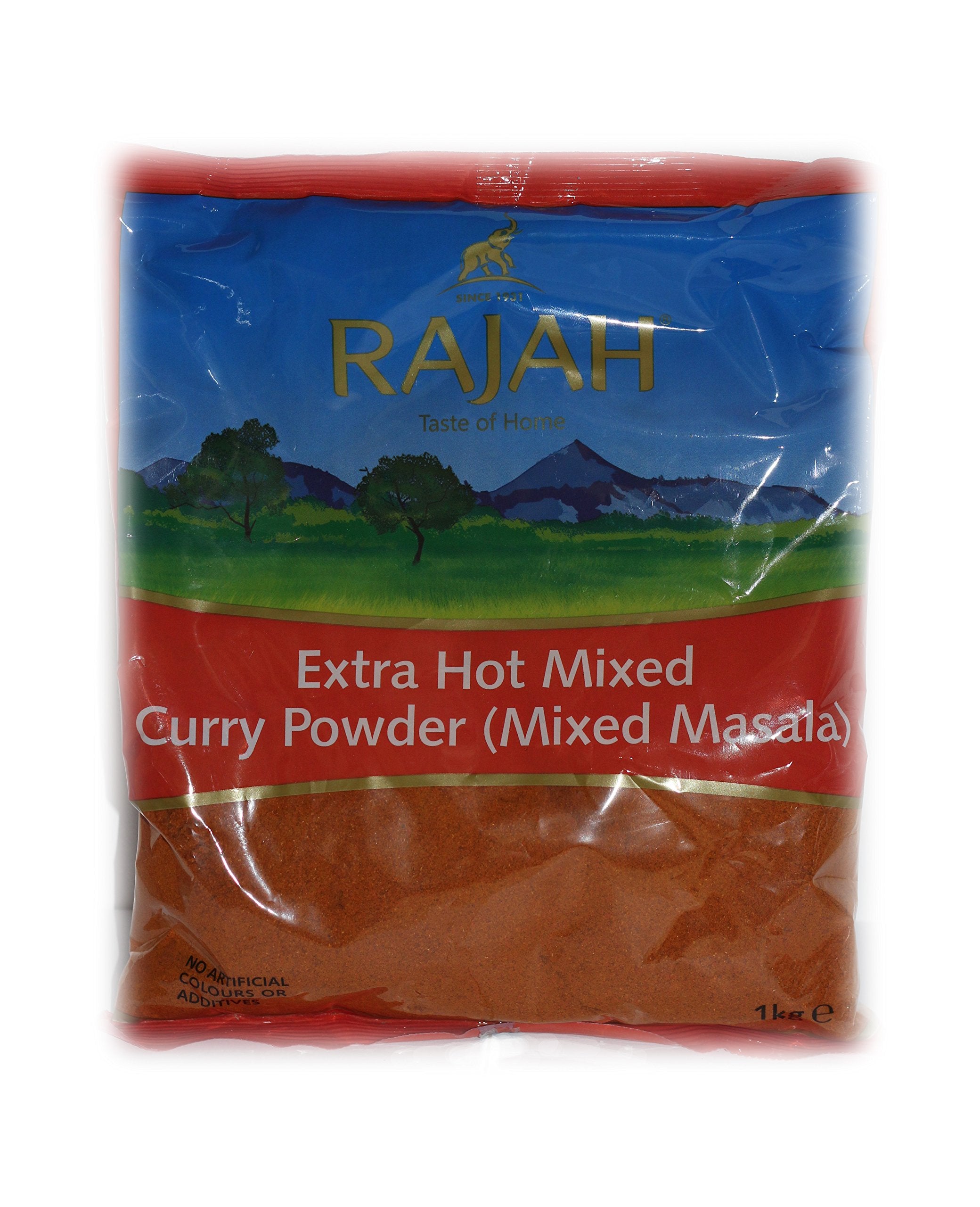 Rajah Spices Extra Hot Madras Curry Powder - 1kg | No Artificial Colours | Vegetarian Approved