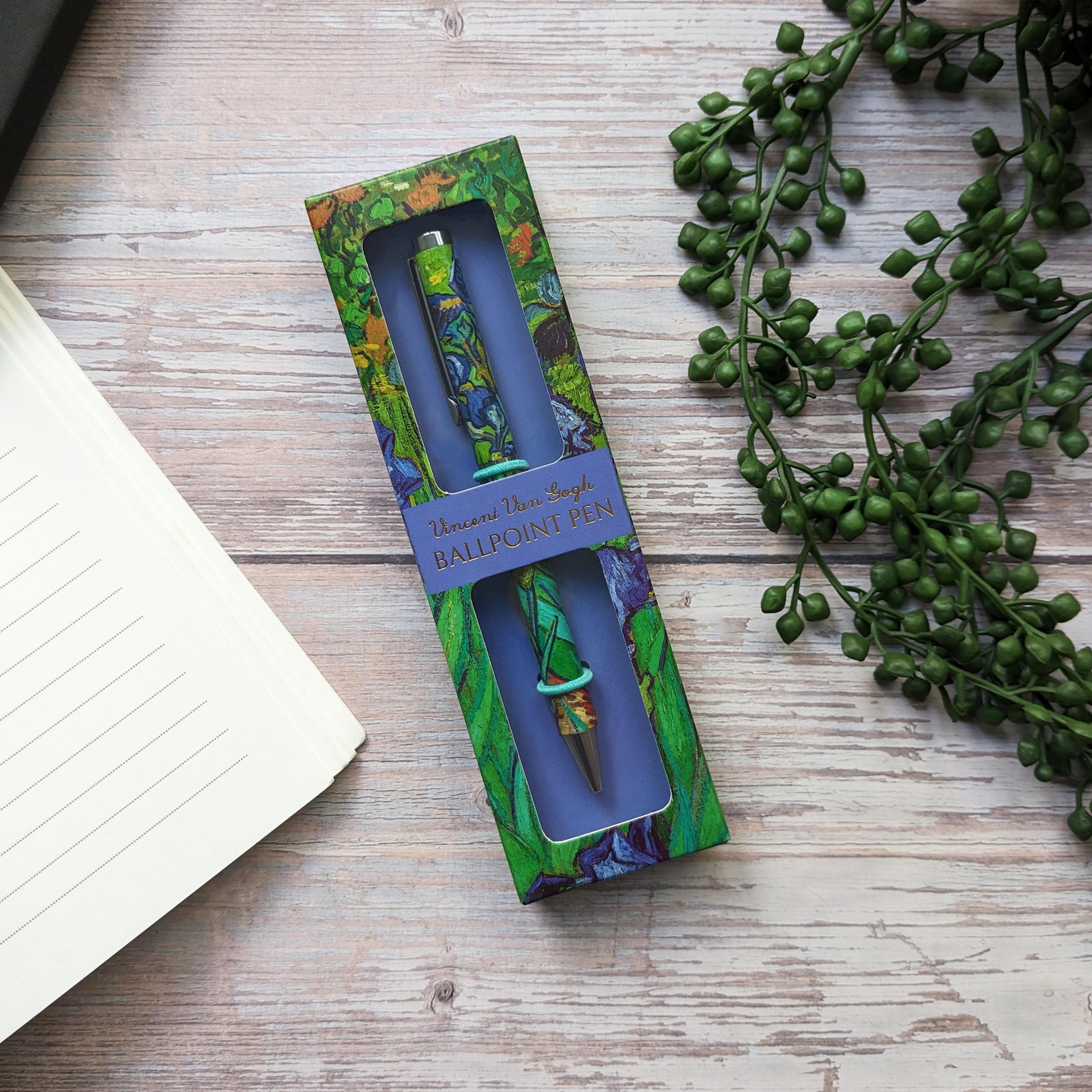 Robert Frederick Van Gogh Irises Retractable Ballpoint Pen - Smooth Black Ink | Gift Box Included 6