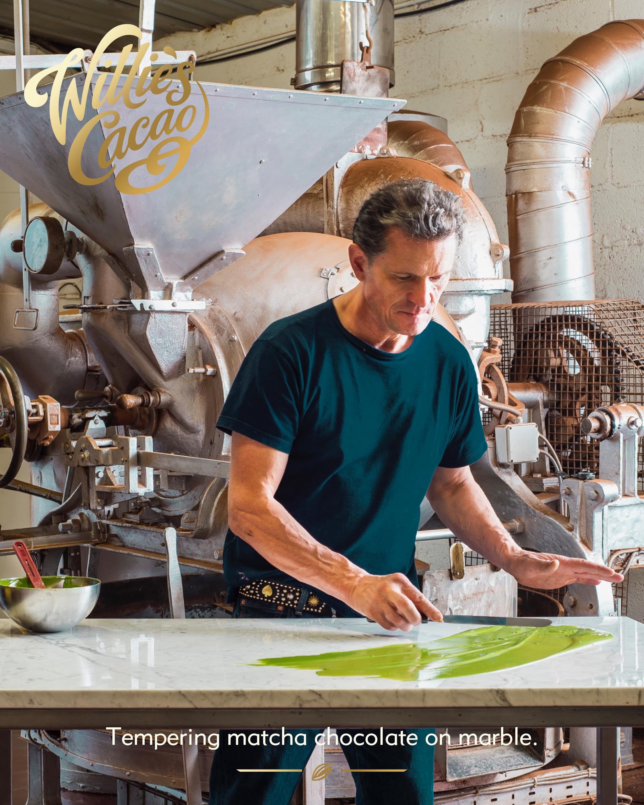 Willie's Cacao Bar - Matcha White Chocolate with Ceremonial Grade Green Tea 50g 2