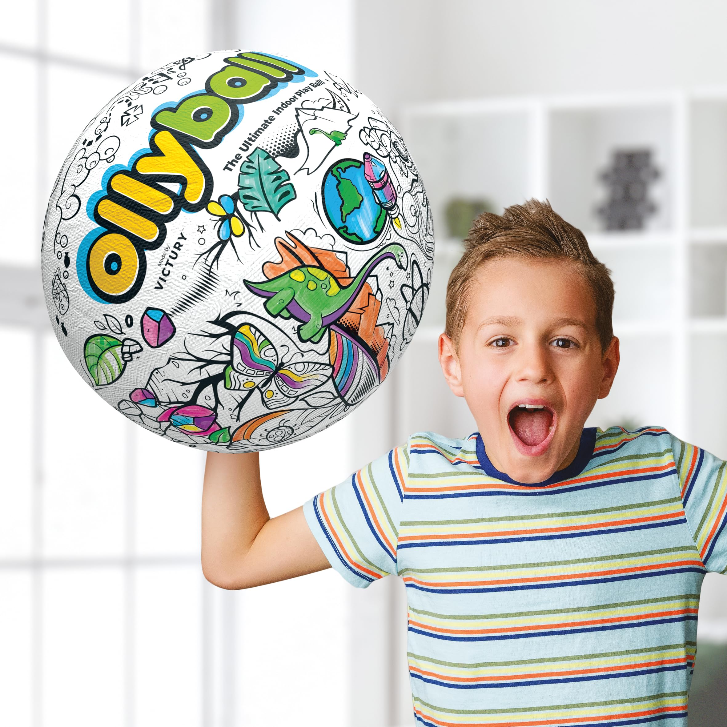 Ollyball - The Ultimate Indoor Play Ball for Kids and Parents, Colourable Keepy Uppy Ball 6