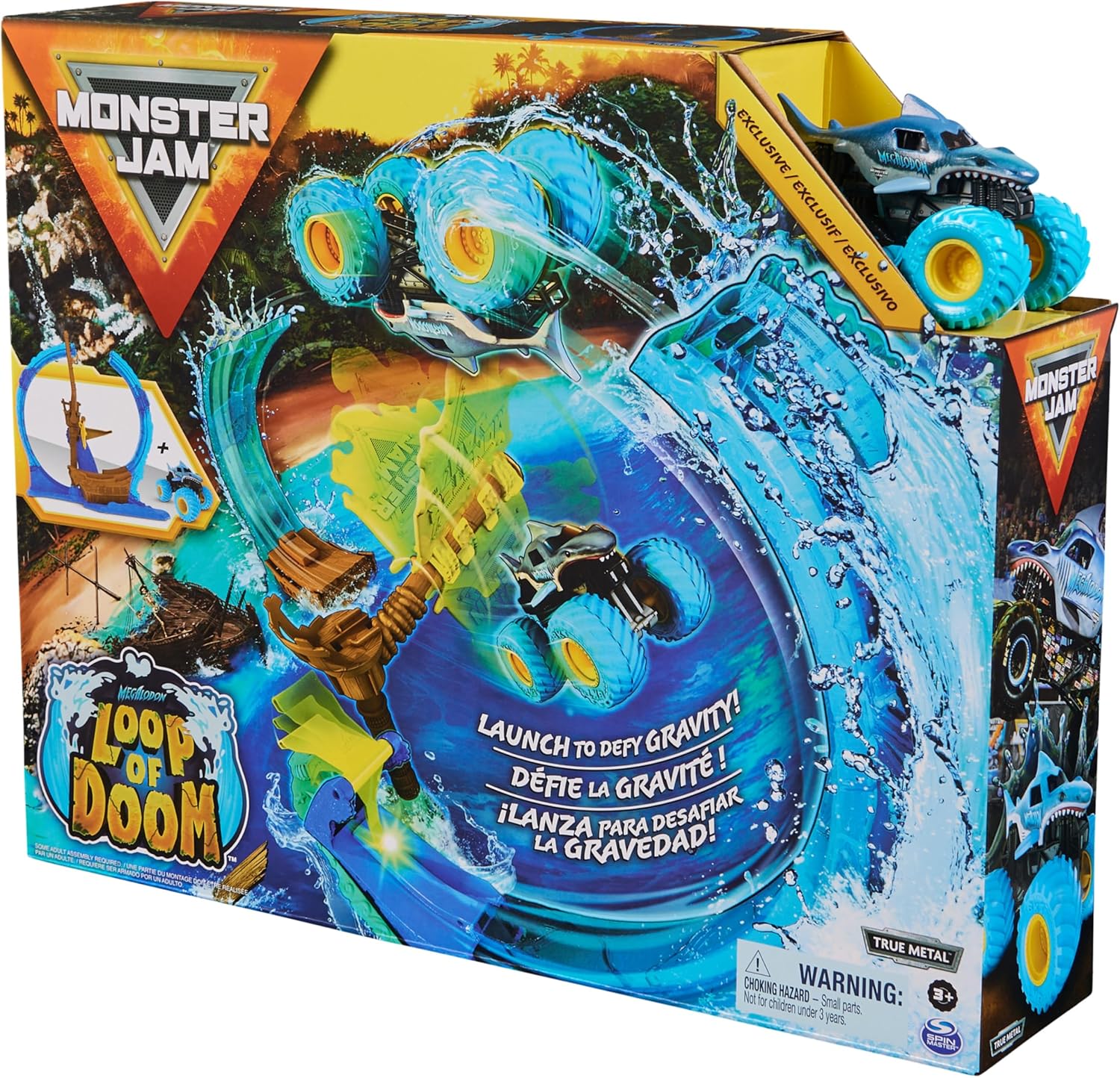 Monster Jam Megalodon Loop of Doom Stunt Playset - 1:64 Scale with Exclusive Die-Cast Truck 8