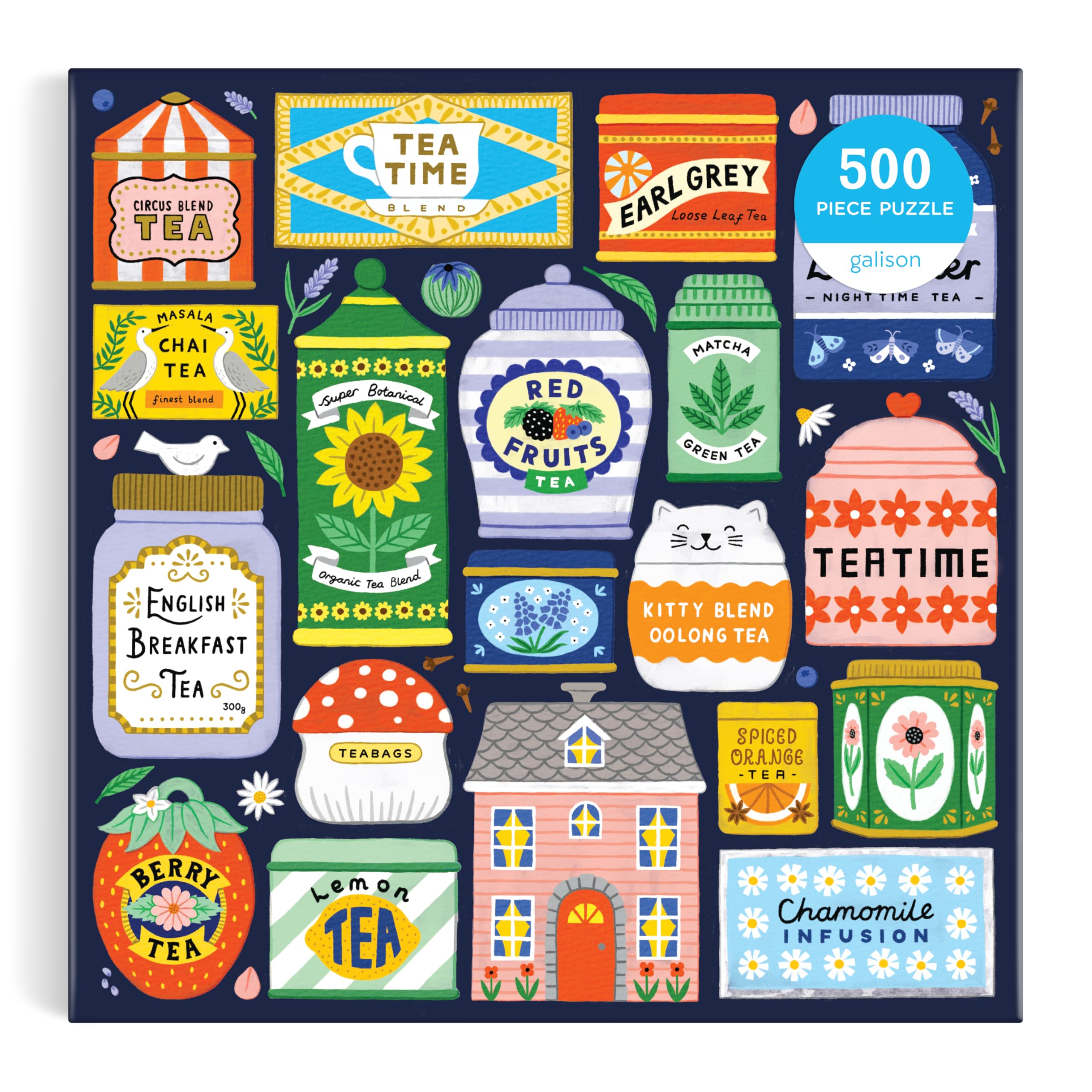 Galison Spot Of Tea Jigsaw Puzzle - 500 Pieces | Bright Artwork | Ages 12+ | 27" x 20" 5