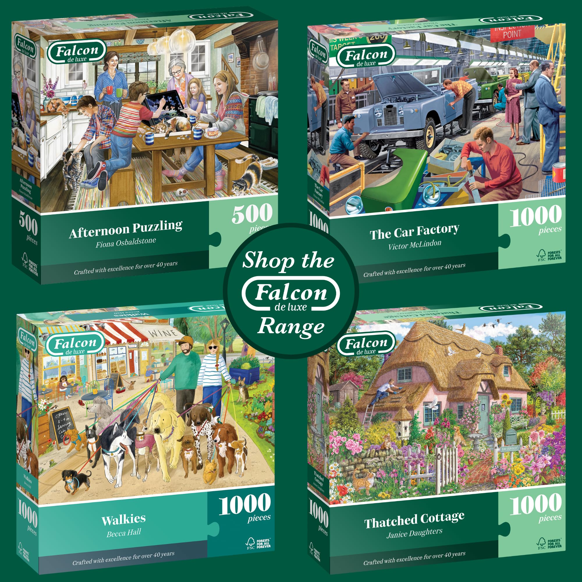 Falcon Afternoon Puzzling 500 Piece Jigsaw Puzzle - Illustrated by Fiona Obaldstone 5