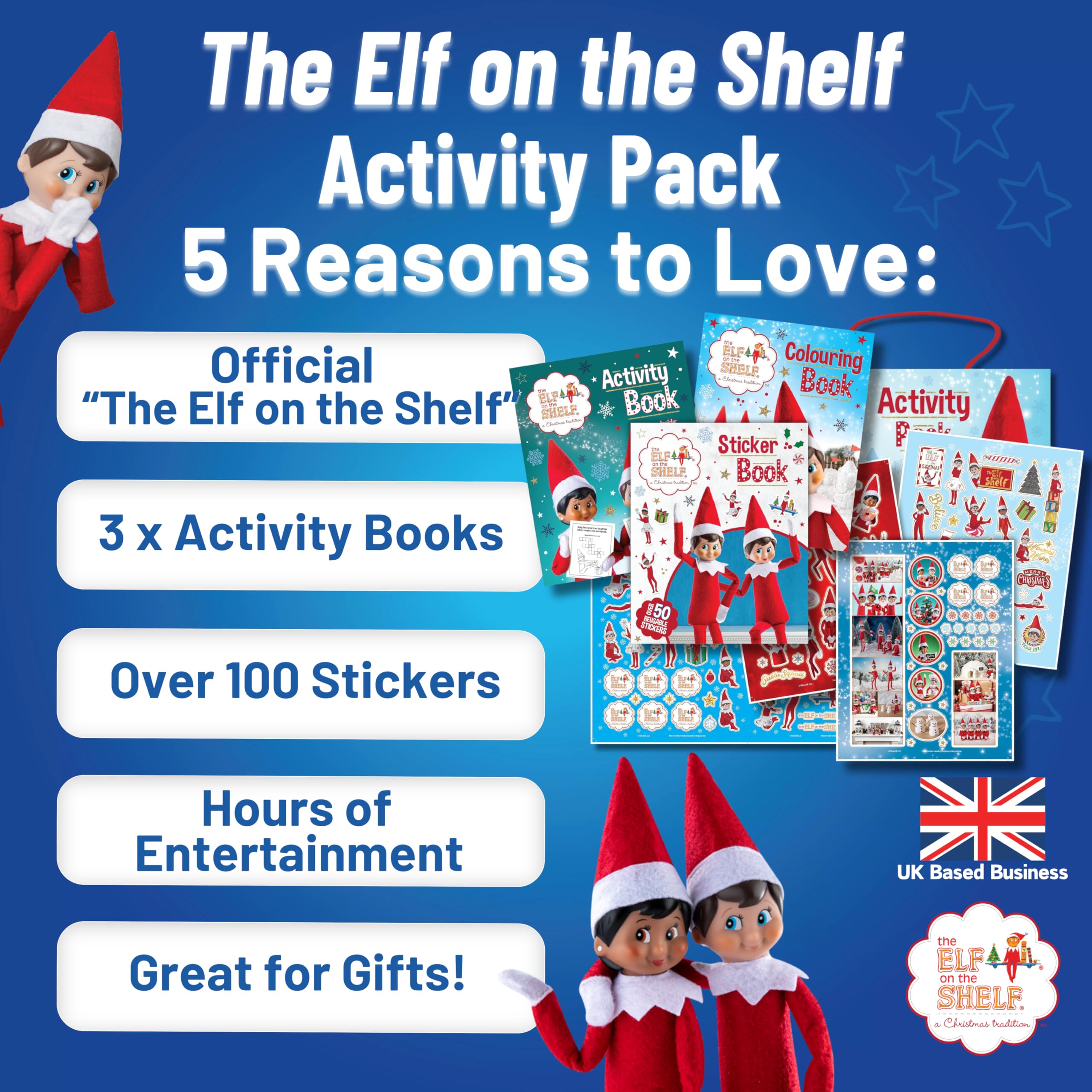 Elf on the Shelf Christmas Activity Pack - Coloring, Sticker & Activity Books with 100+ Reusable Stickers 11