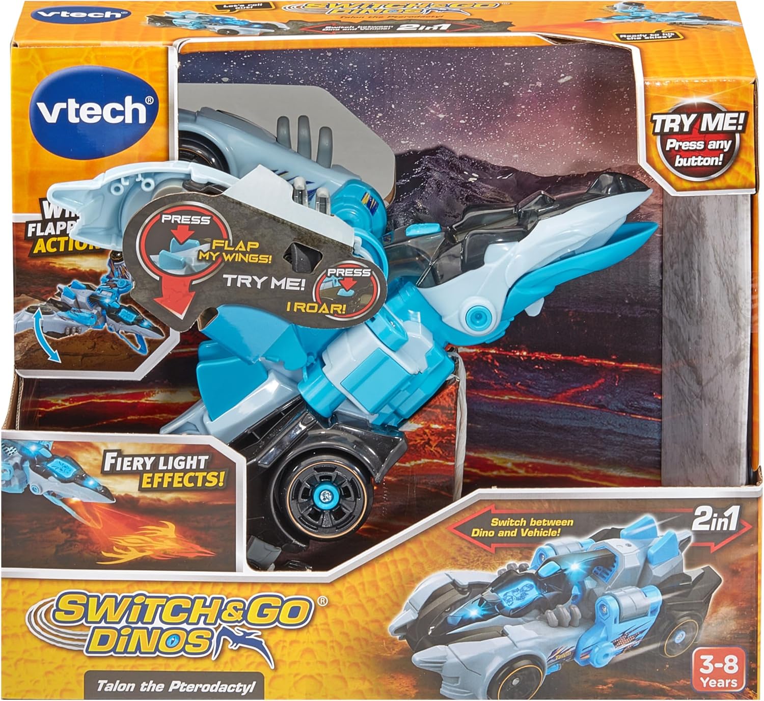 VTech Switch and Go Dinos Talon the Pterodactyl - 2-in-1 Transforming Dinosaur Toy with Lights & Sounds 10