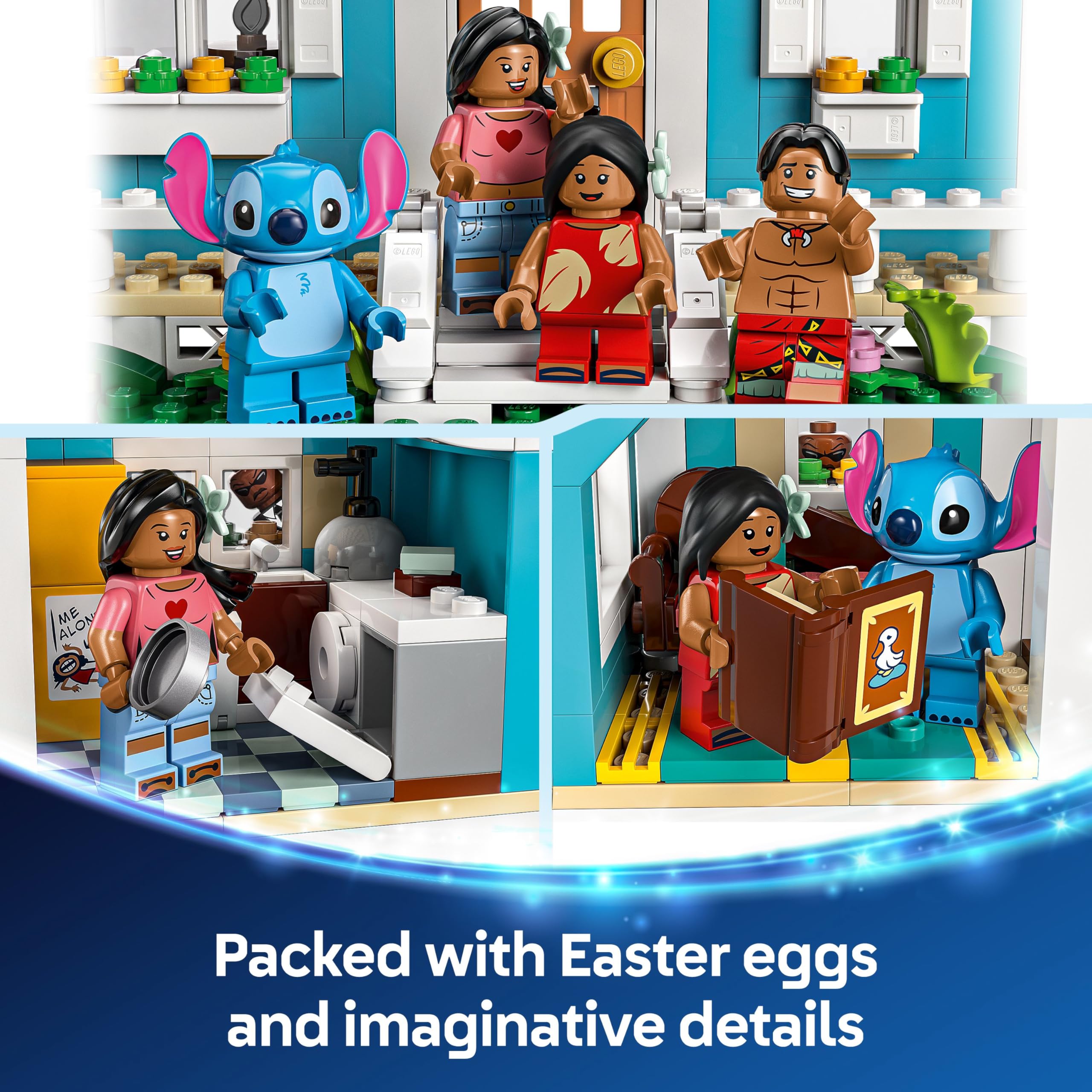 LEGO Disney Lilo and Stitch Beach House Building Toy - 6 Rooms, Observatory, 5 Minifigures, 834 Pieces 9