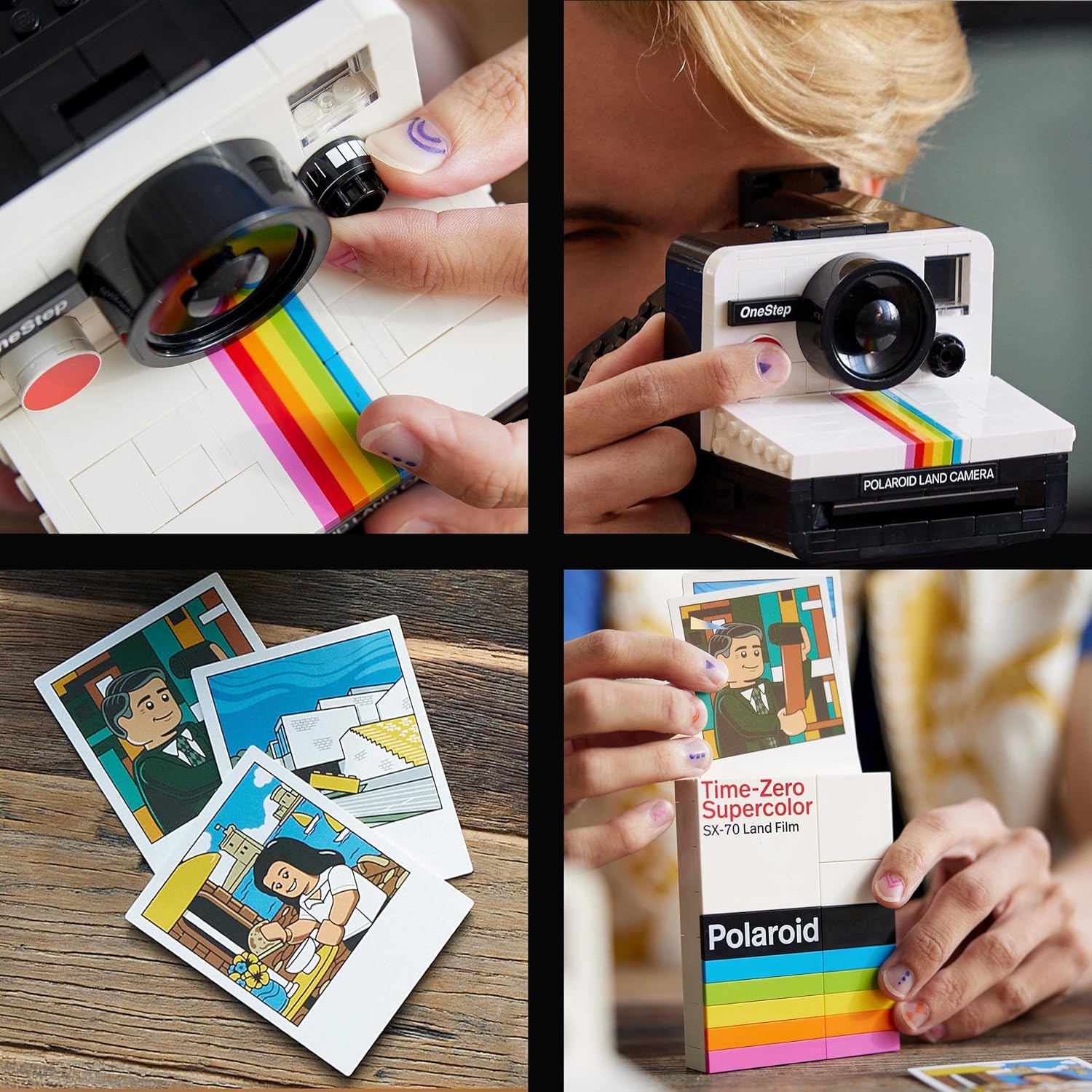 LEGO Ideas Polaroid OneStep SX-70 Camera Model Kit - Buildable Vintage Camera for Adults 6