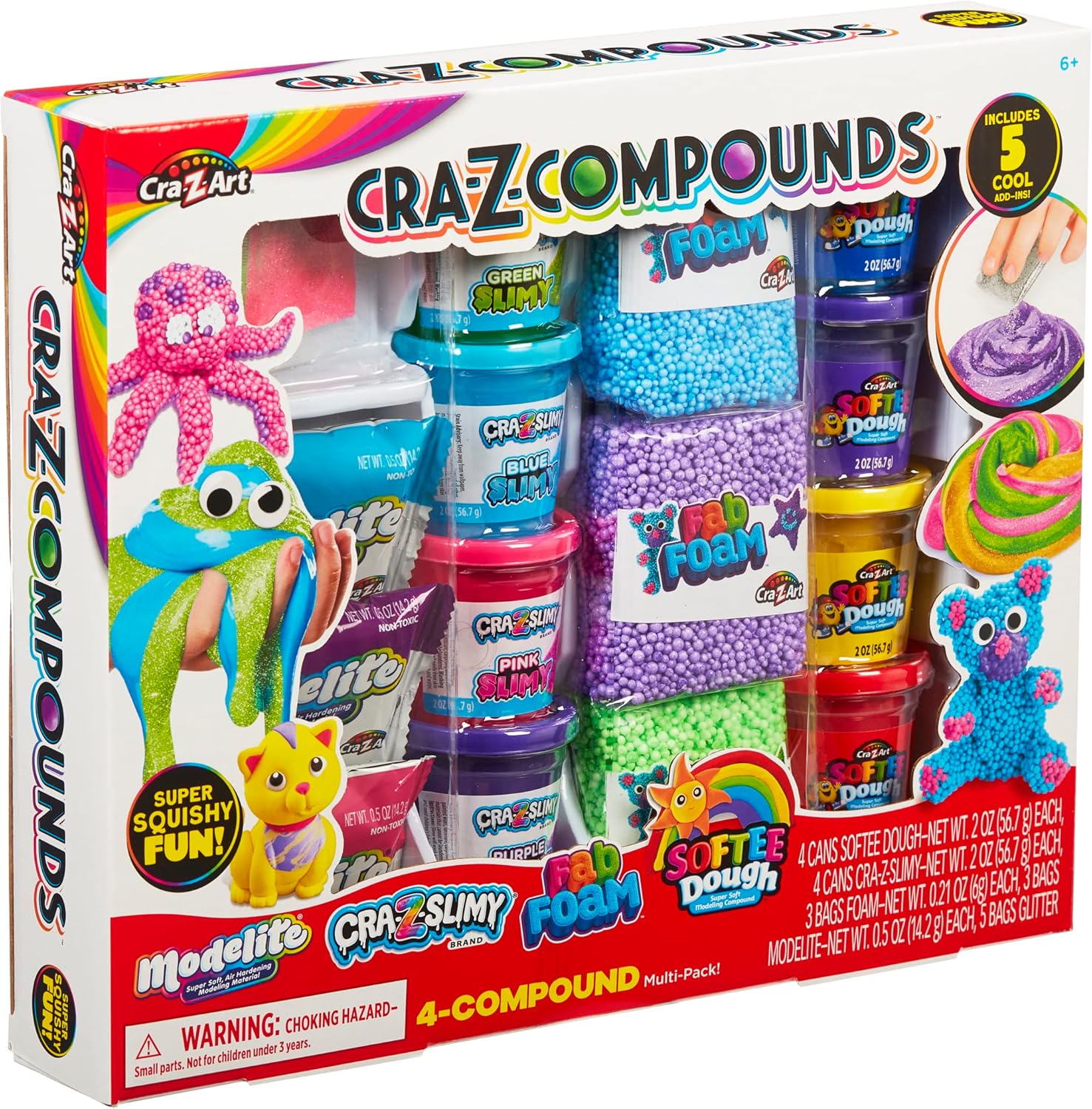 Cra-Z-Slimy Slime Compound Set - 4 Unique Sensory Compounds for Kids 6+ 6
