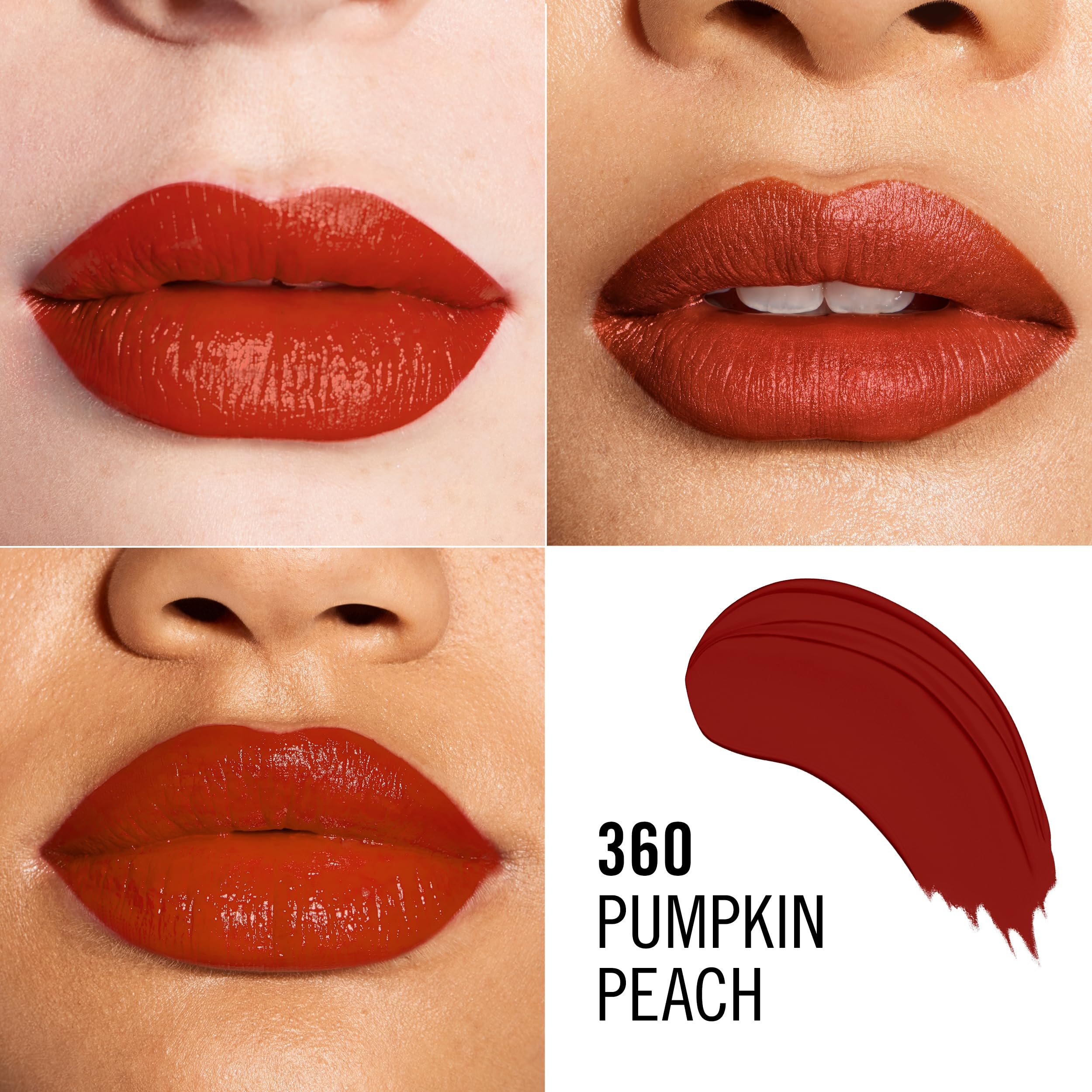 Rimmel Lasting Finish Lipstick 360 Pumpkin Peach - Creamy Satin Finish Long-Lasting Lip Color 5