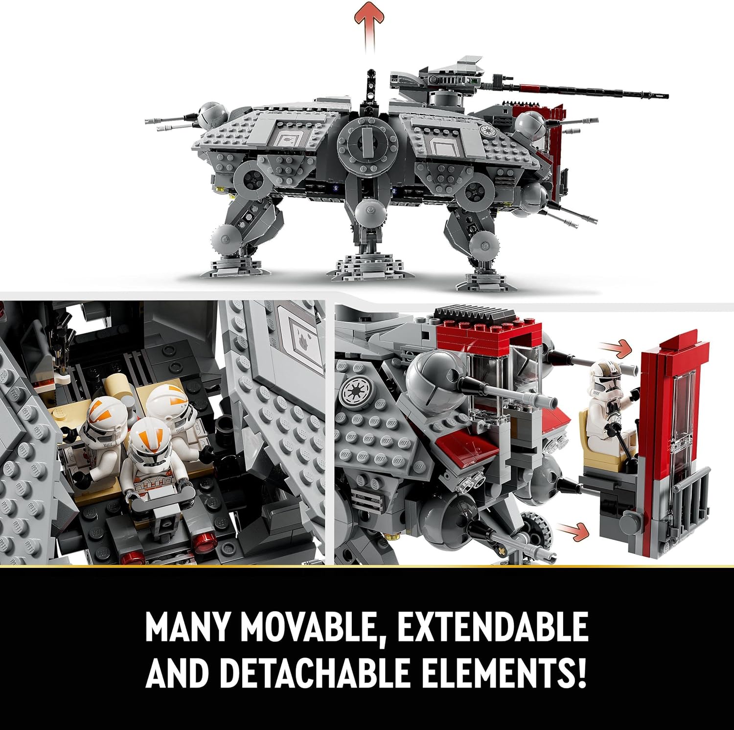 LEGO 75337 Star Wars AT-TE Walker Building Set - Poseable Vehicle with 5 Minifigures, 9+ Years 6