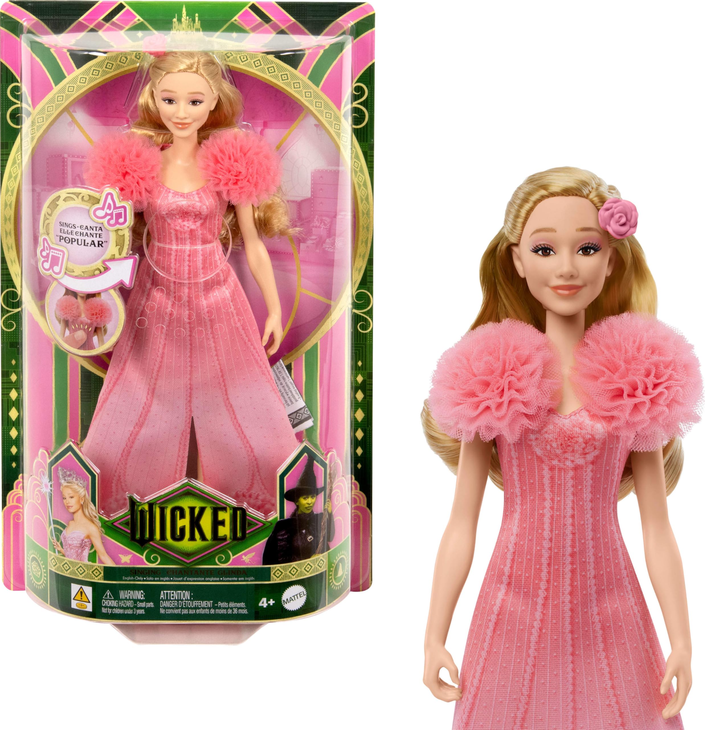 Singing Glinda Fashion Doll - Posable with Movie-Inspired Design, Ages 4-12