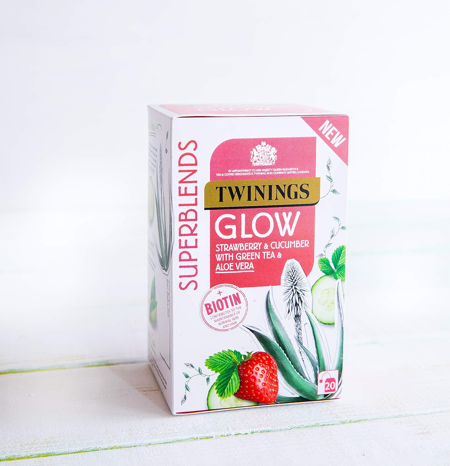 Twinings Superblends Glow Kräutertee mit Erdbeere, Gurke, grünem Tee und Aloe Vera (80 Teebeutel) 6