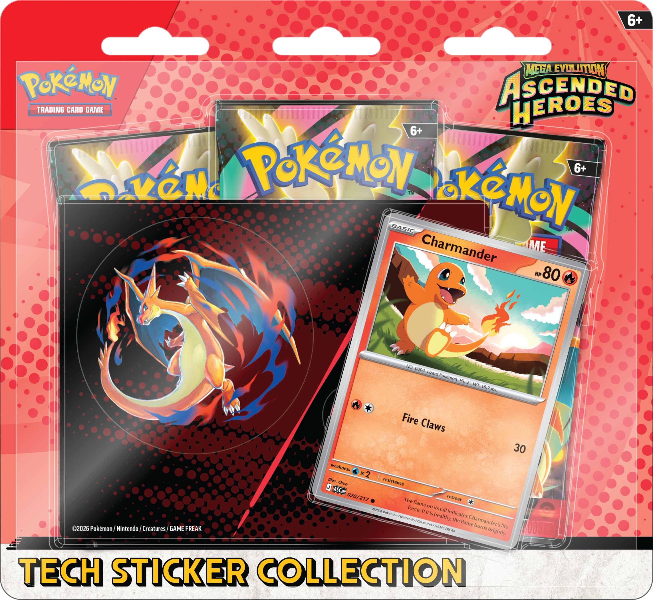 Pokémon TCG: Mega Evolution—Ascended Heroes Booster Pack Collection - Charmander | 3 Booster Packs