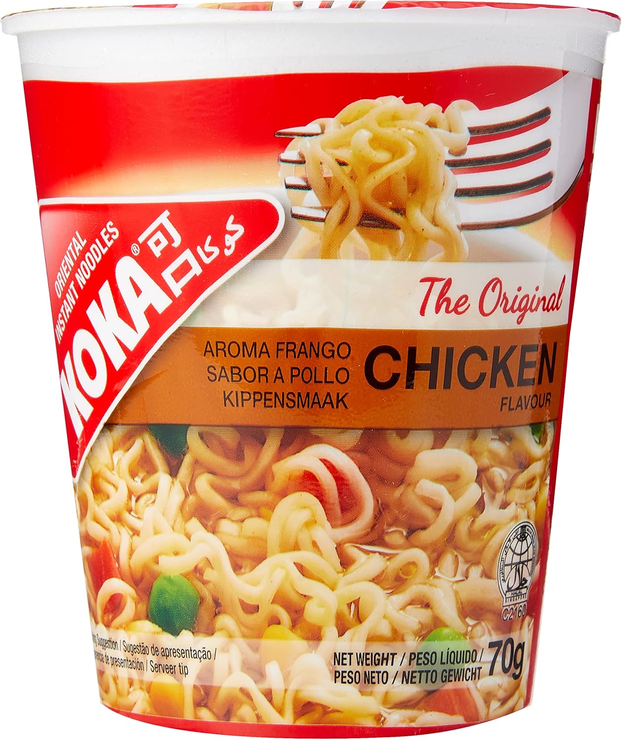 Koka Original Chicken Flavour Oriental Style Instant Noodles 12 Cups (70g Each)