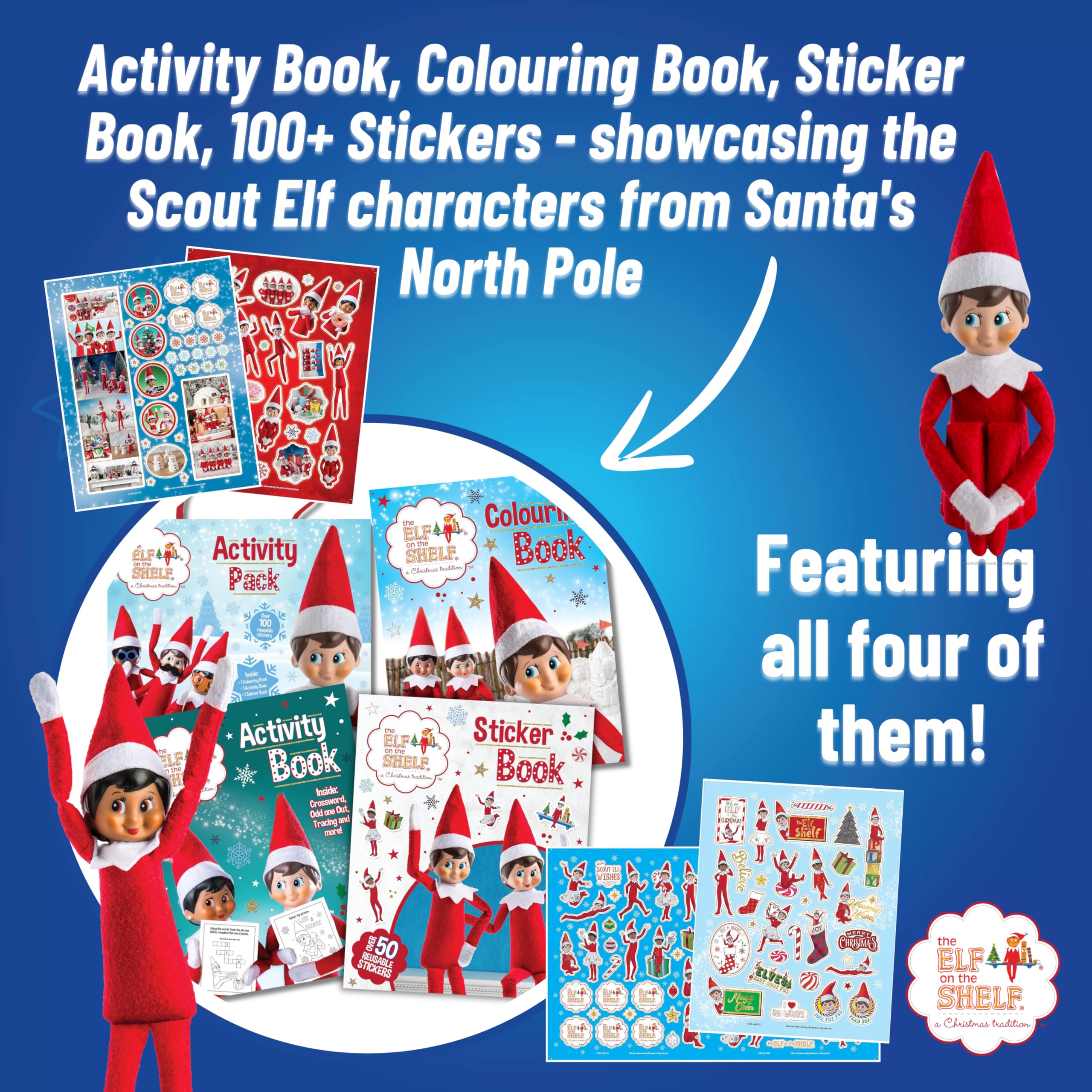Elf on the Shelf Christmas Activity Pack - Coloring, Sticker & Activity Books with 100+ Reusable Stickers 13