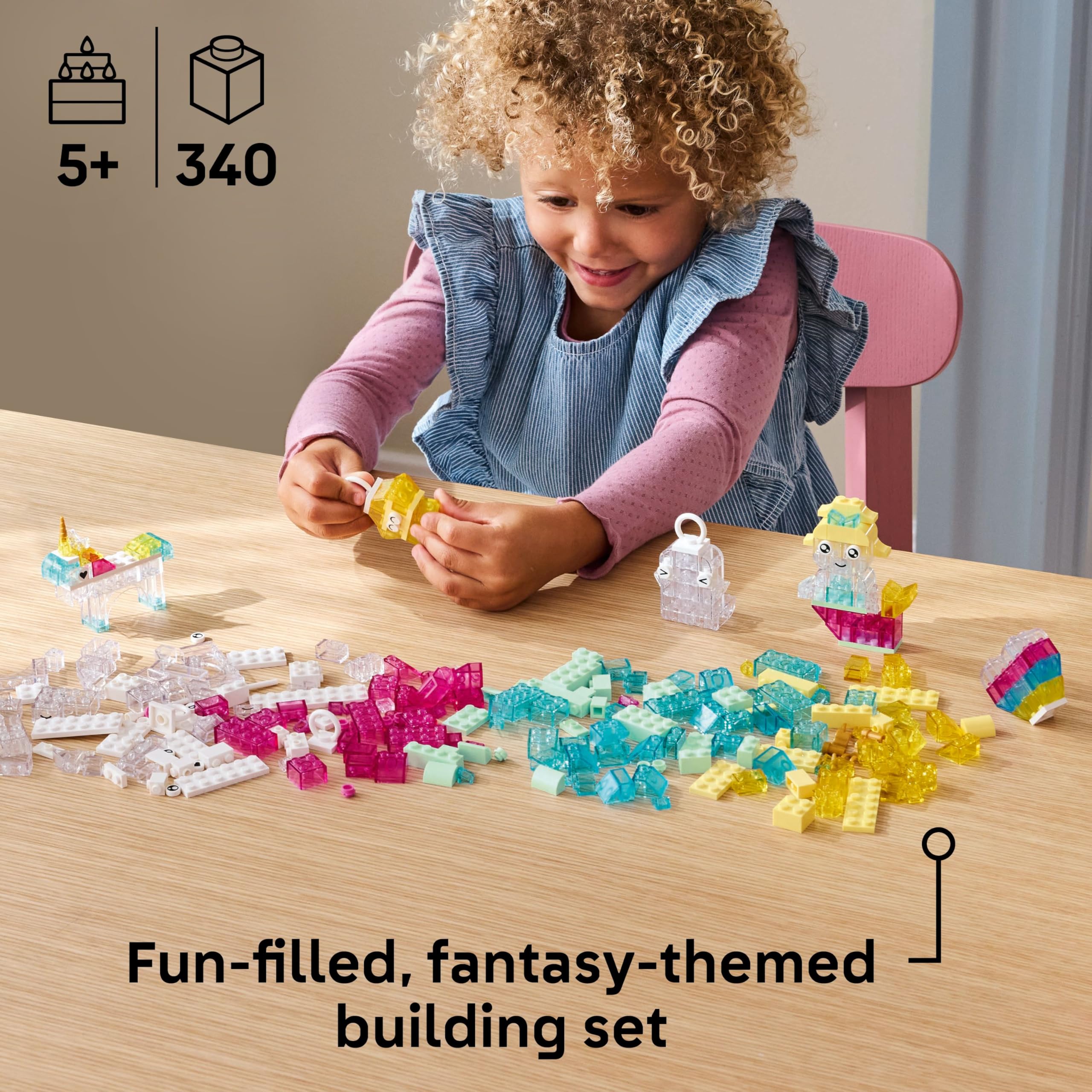 LEGO Classic Magical Transparent Box Building Set | 340 Pieces | Ages 5+