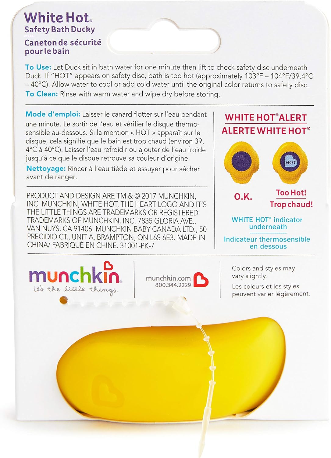 Munchkin White Hot Safety Bath Duck - Bath Toy with Temperature Indicator 7