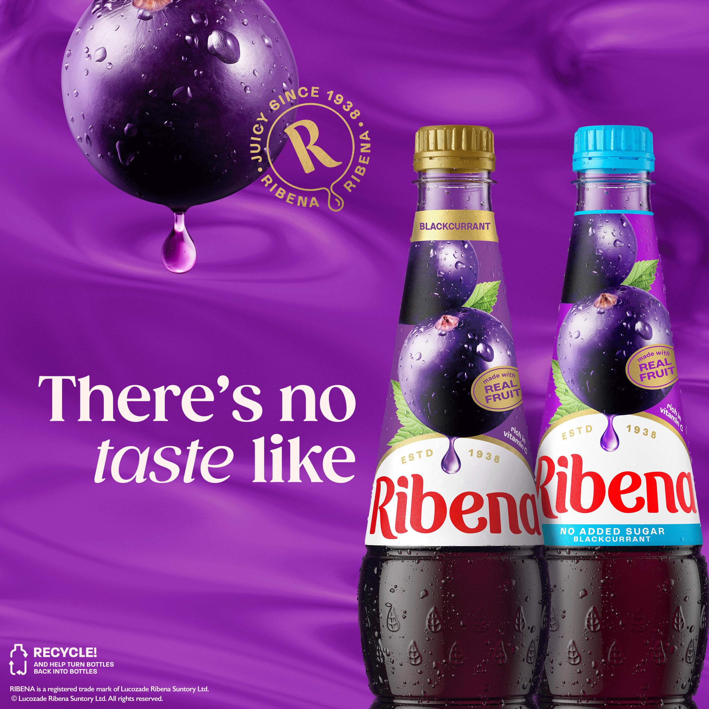 Ribena Blackcurrant Squash No Added Sugar 850ml – Real British Blackcurrant Juice 6