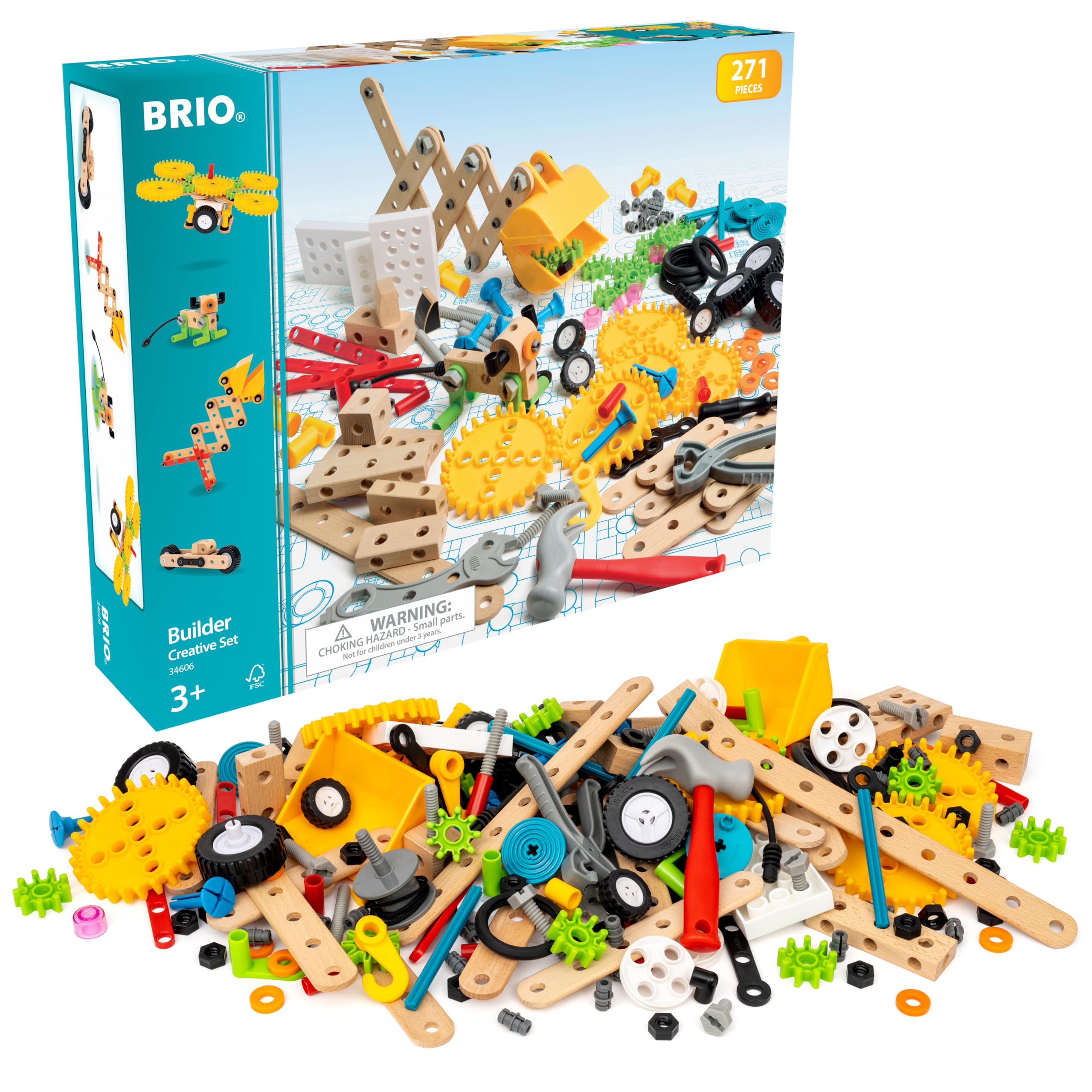 BRIO Builder Creative Construction Set - 271 Pieces, STEM Building Toy for Ages 3+