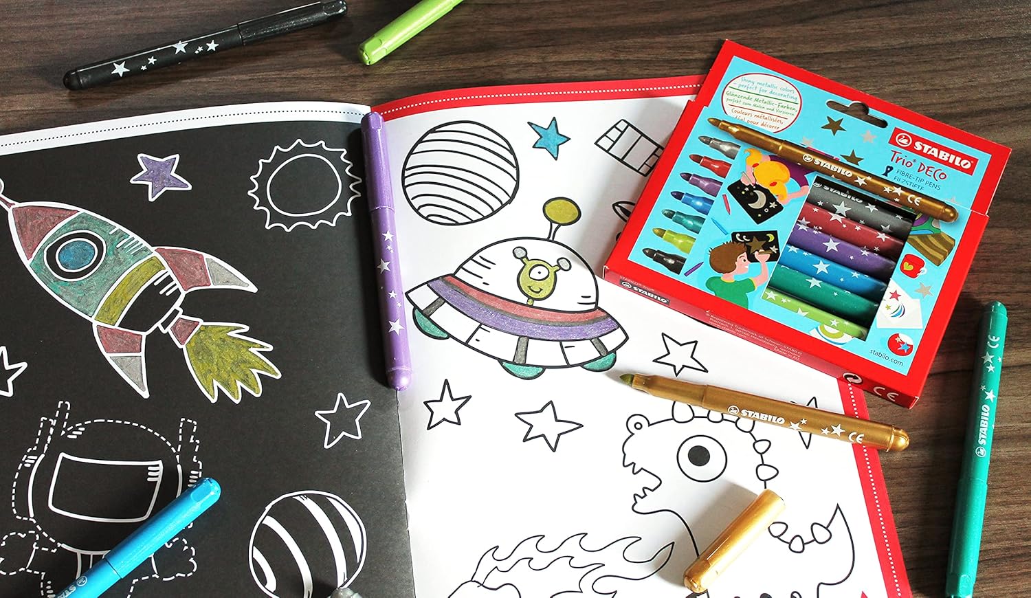 Metallic Felt-Tip Pen - STABILO Trio Deco Wallet of 8 Assorted Colours 6