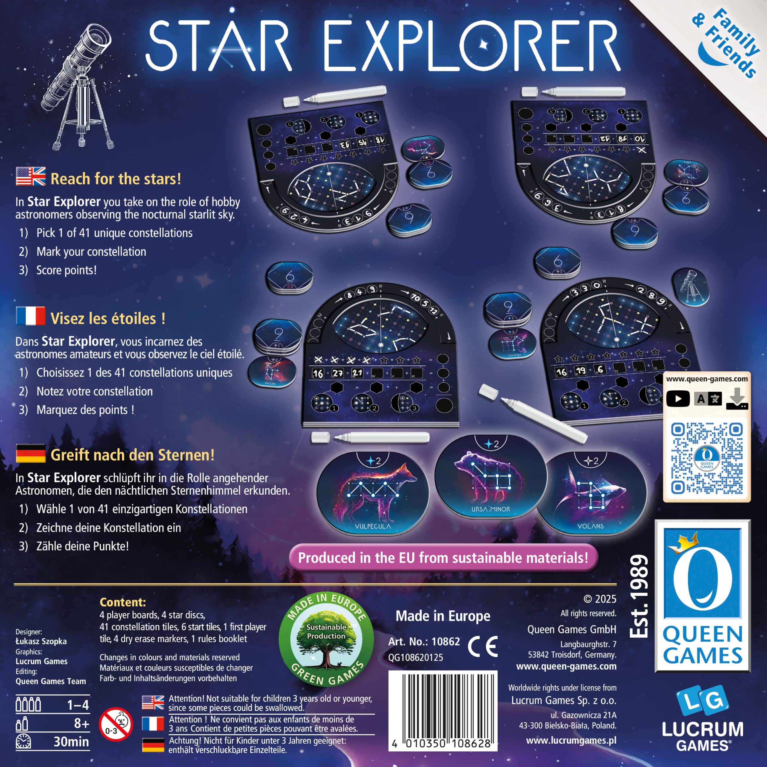 Queen Games Star Explorer Board Game | 1-4 Players | 30-45 Min Playtime | Ages 8+ 3