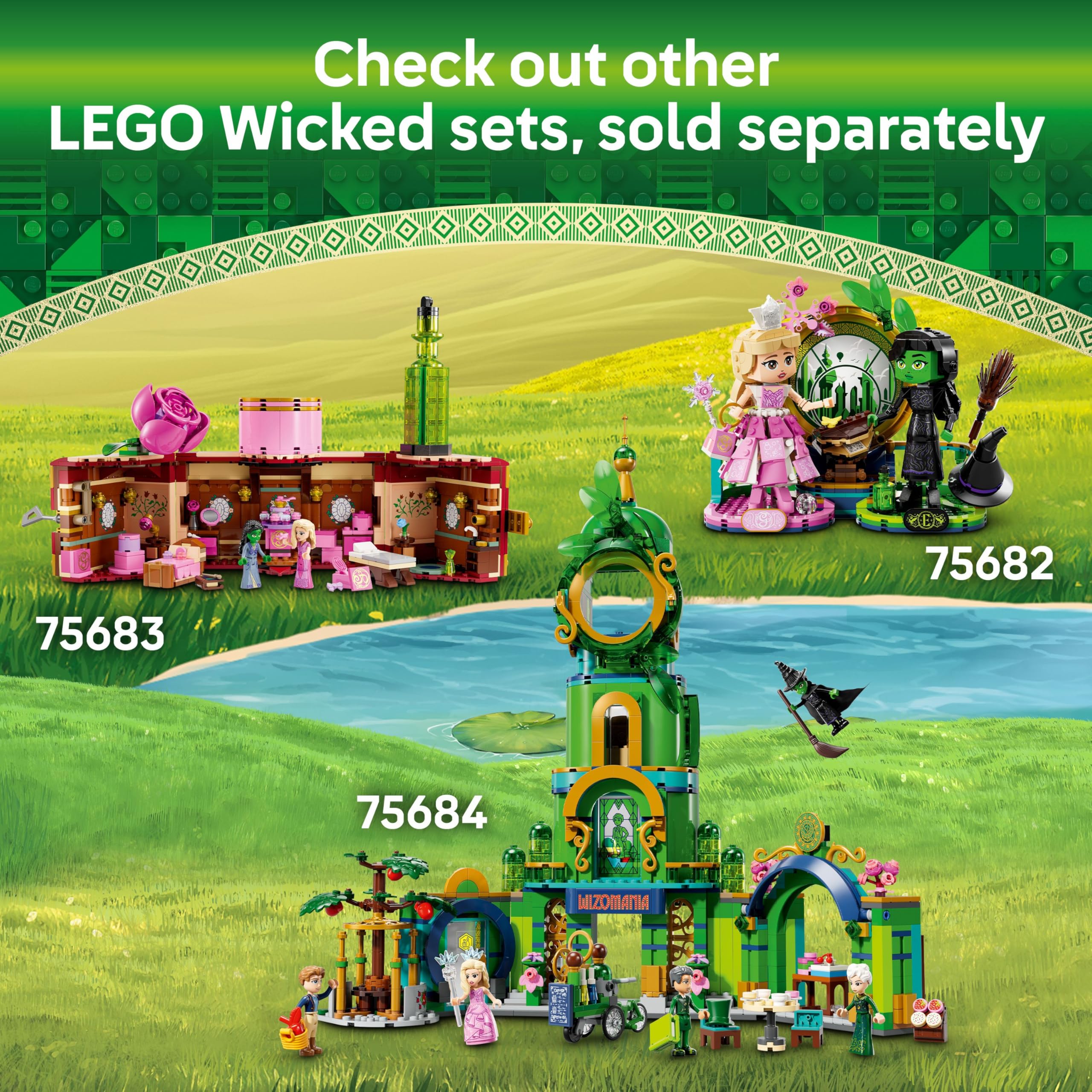 LEGO Wicked Glinda, Elphaba & Nessarose at Shiz University Building Set (75681) - 304-Piece Playset for Ages 7+ 13