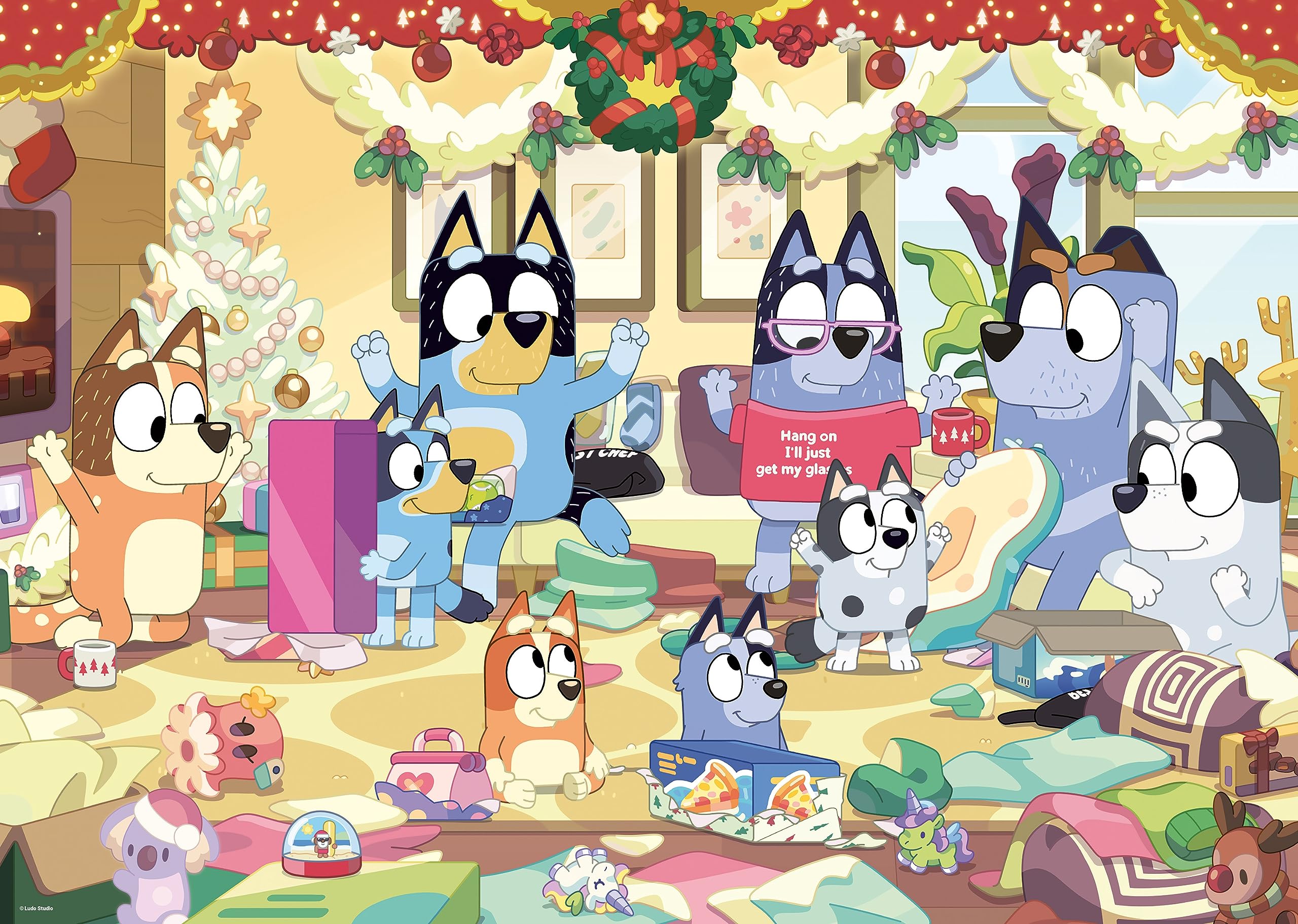 Ravensburger Bluey Christmas Special Edition 24-Piece Giant Floor Puzzle for Kids 3 Years Up