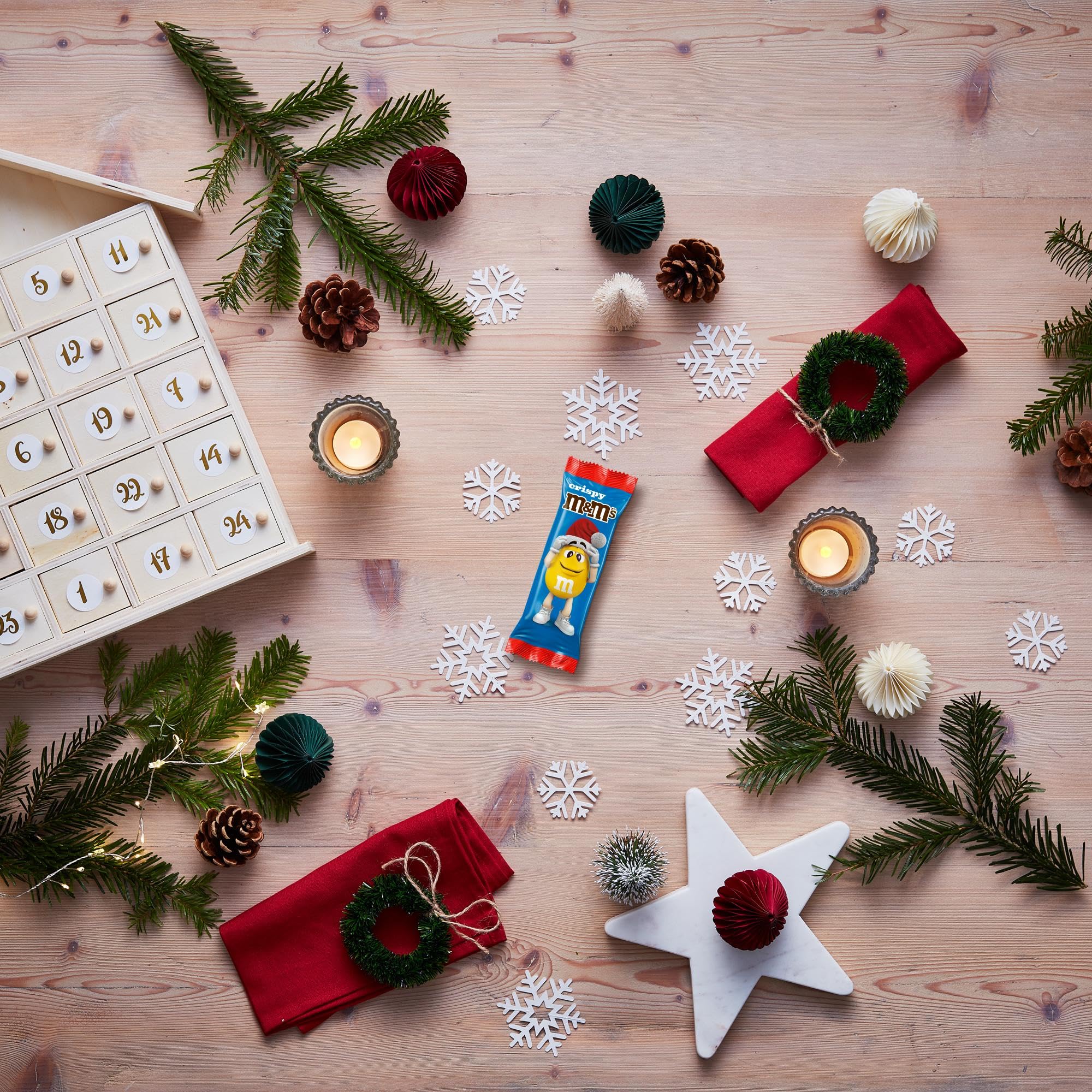 M&M's Minis Chocolate Santa Bulk Box - Milk Chocolate Crispy Santa Shapes with Mini M&Ms 5